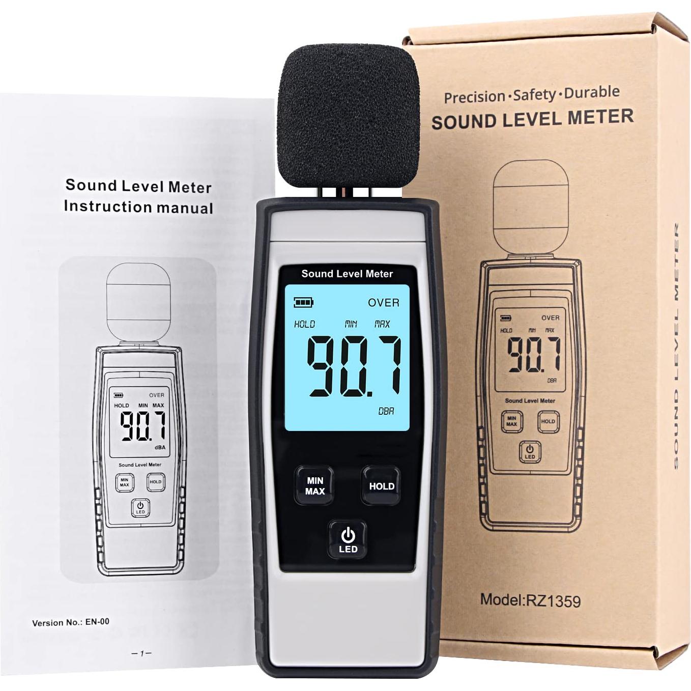 Medidor de Decibelios Digital XinJiaYi 30-130 dB(A) Gris