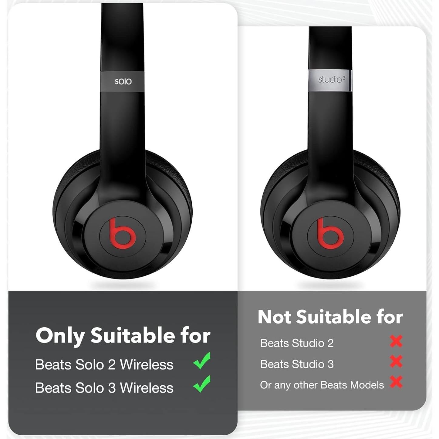Almohadillas de Reemplazo para Auriculares Beats Solo 2/3 - Negro