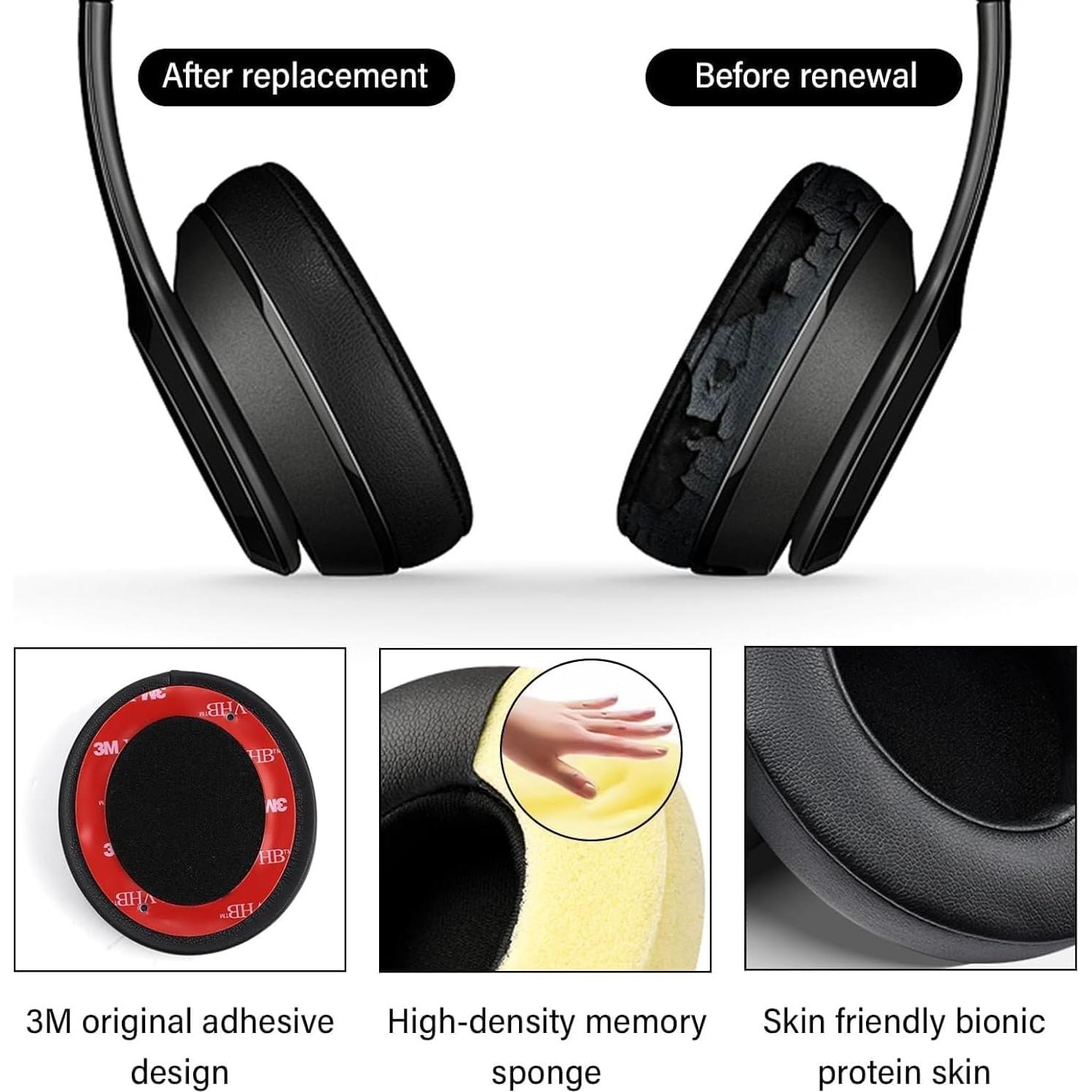 Almohadillas de Reemplazo para Auriculares Beats Solo 2/3 - Negro