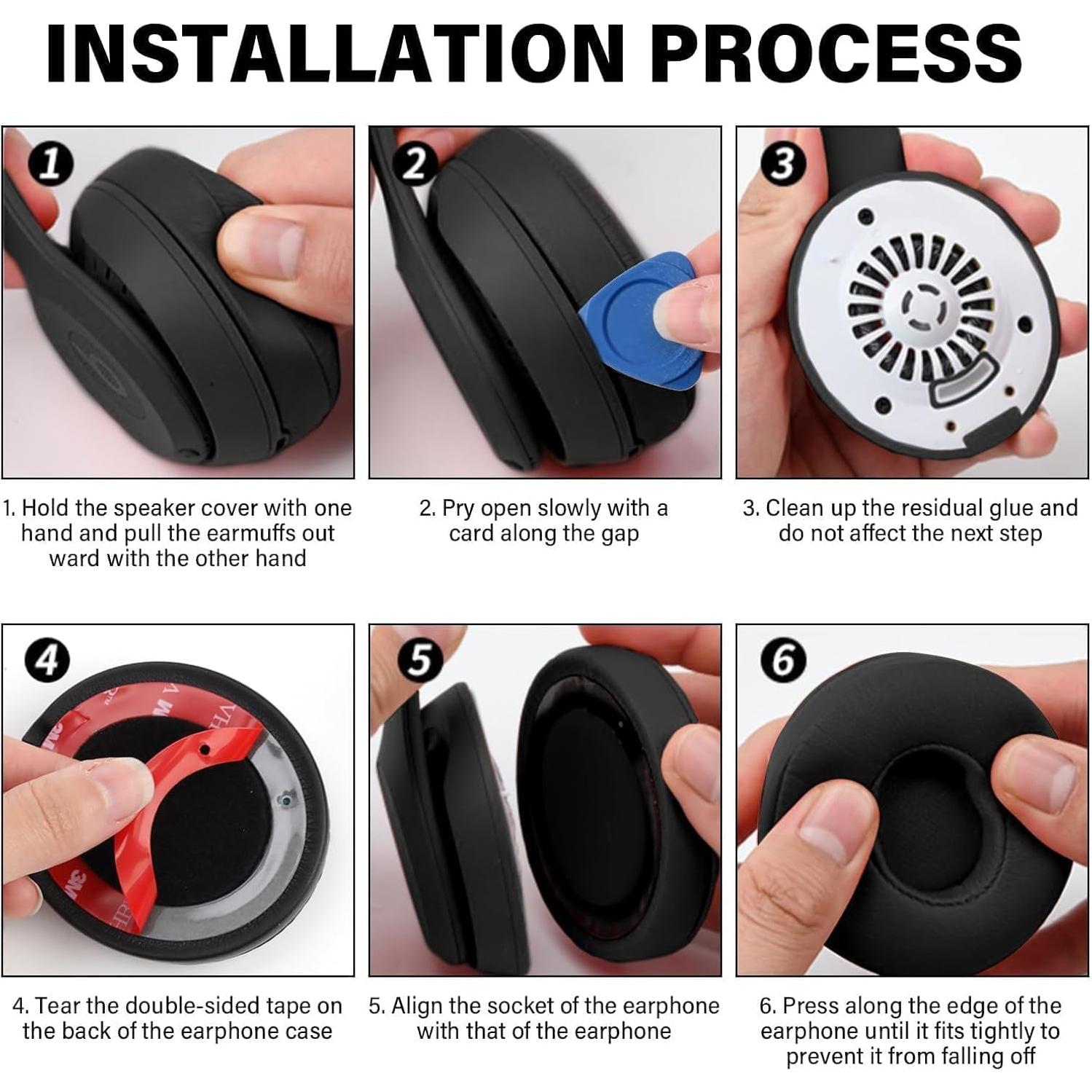 Almohadillas de Reemplazo para Auriculares Beats Solo 2/3 - Negro