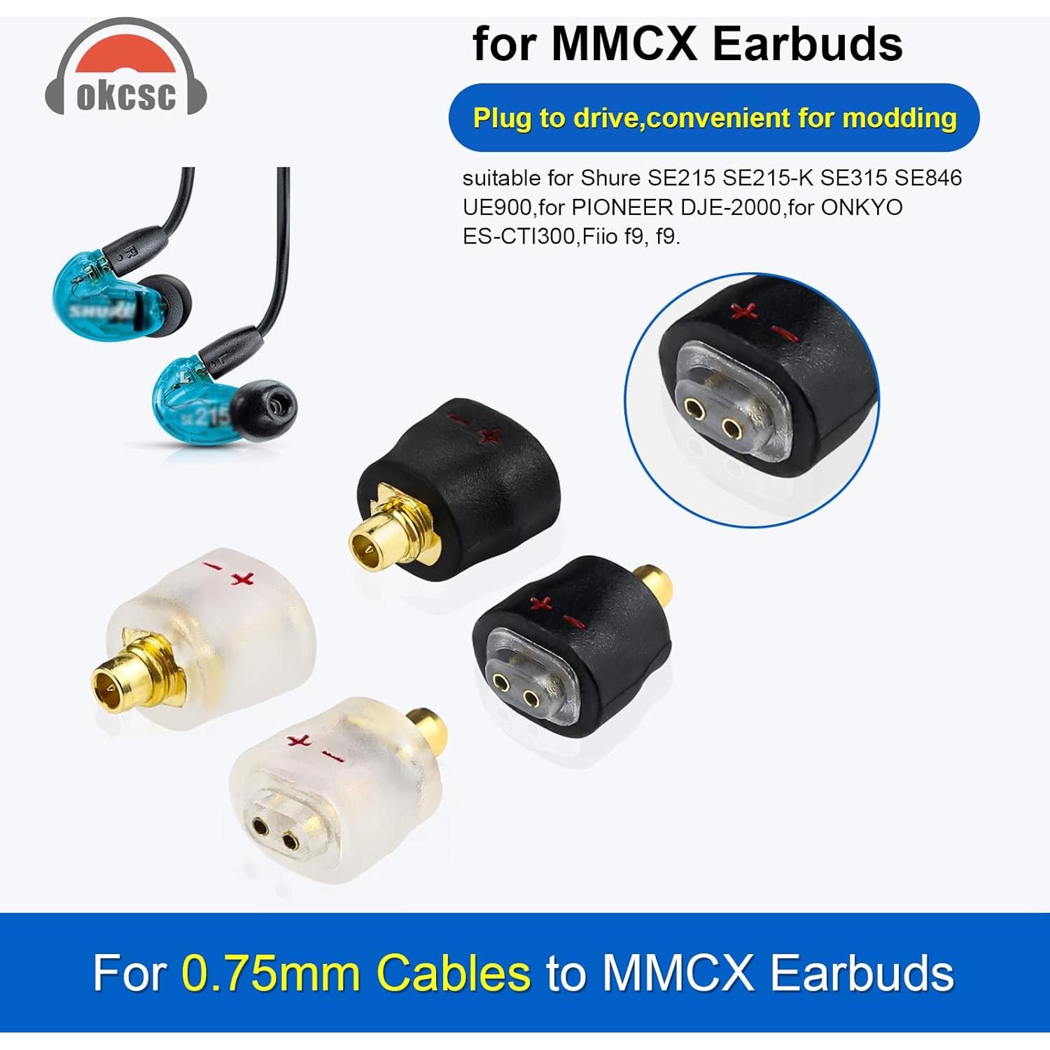 Adaptador MMCX a 0.75mm 2 Pines OKCSC Negro