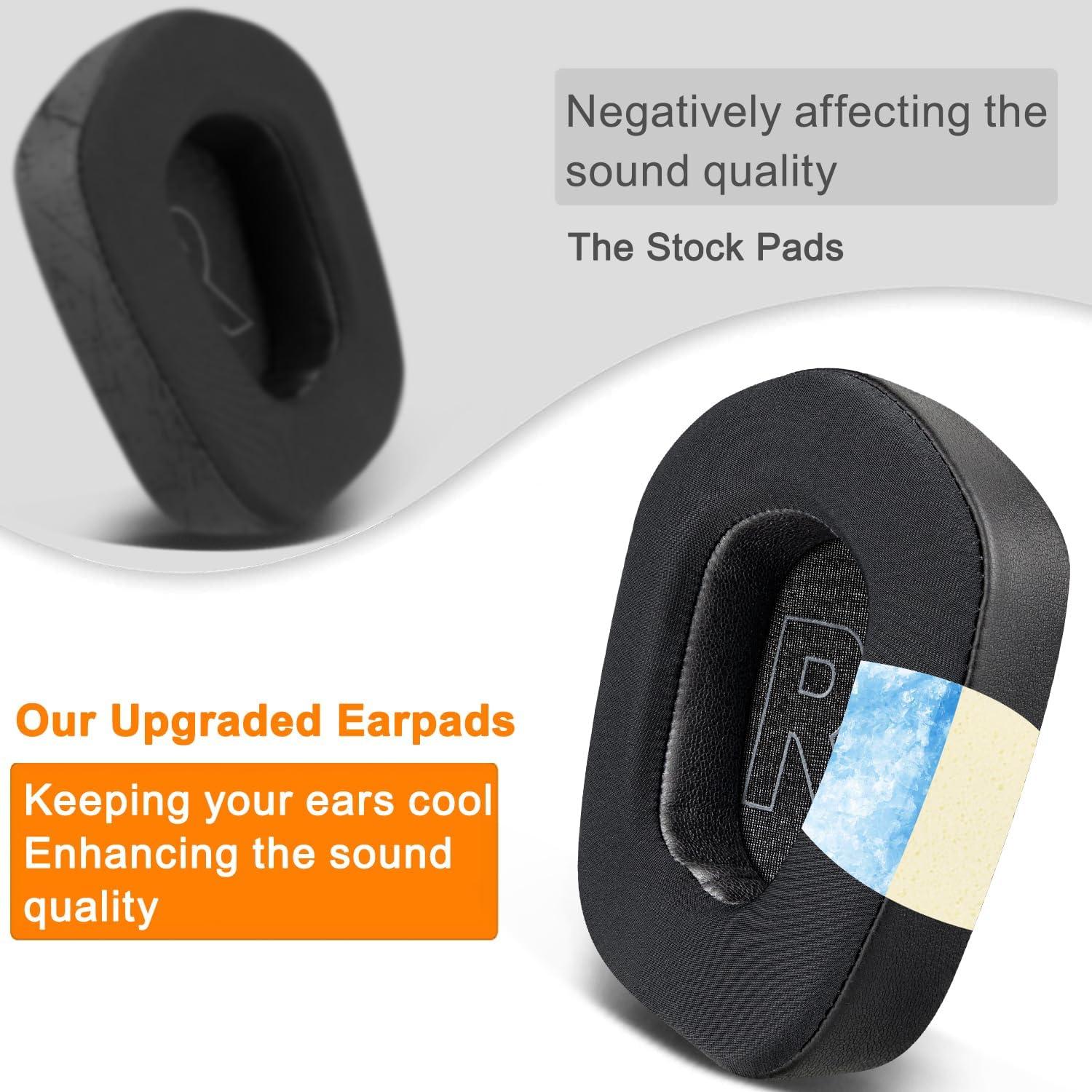 Almohadillas de Gel Refrigerante SOULWIT para Auriculares Logitech G733 G535 G335 - Negro