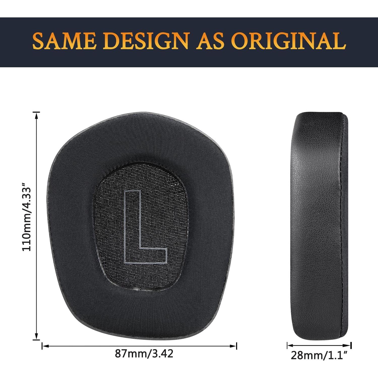 Almohadillas de Gel Refrigerante SOULWIT para Auriculares Logitech G733 G535 G335 - Negro