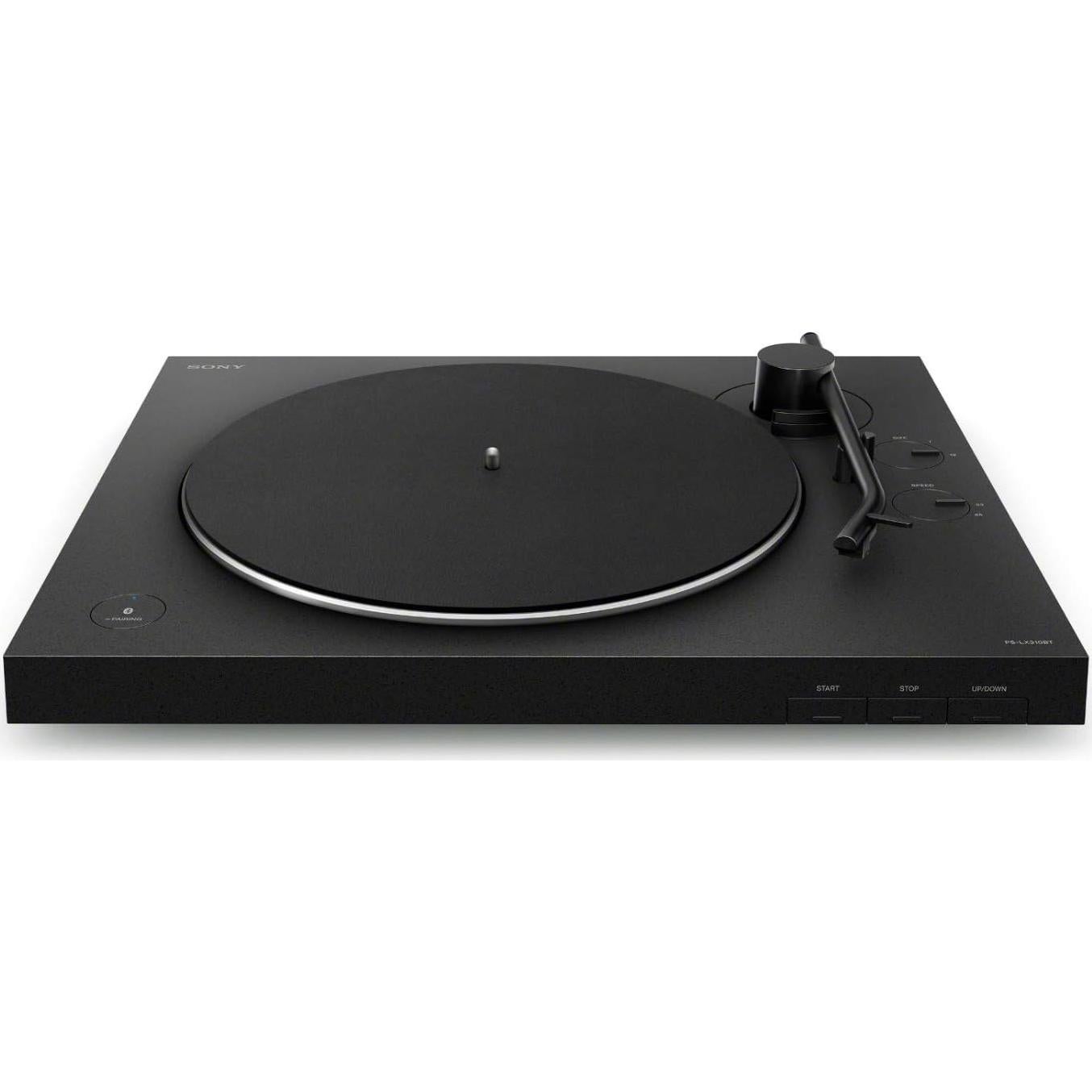 Sony PS-LX310BT Belt Drive Turntable: Fully Automatic Wireless Vinyl Record Player & WH-CH520 Wireless Headphones Bluetooth On-Ear Headset with Microphone, Black New