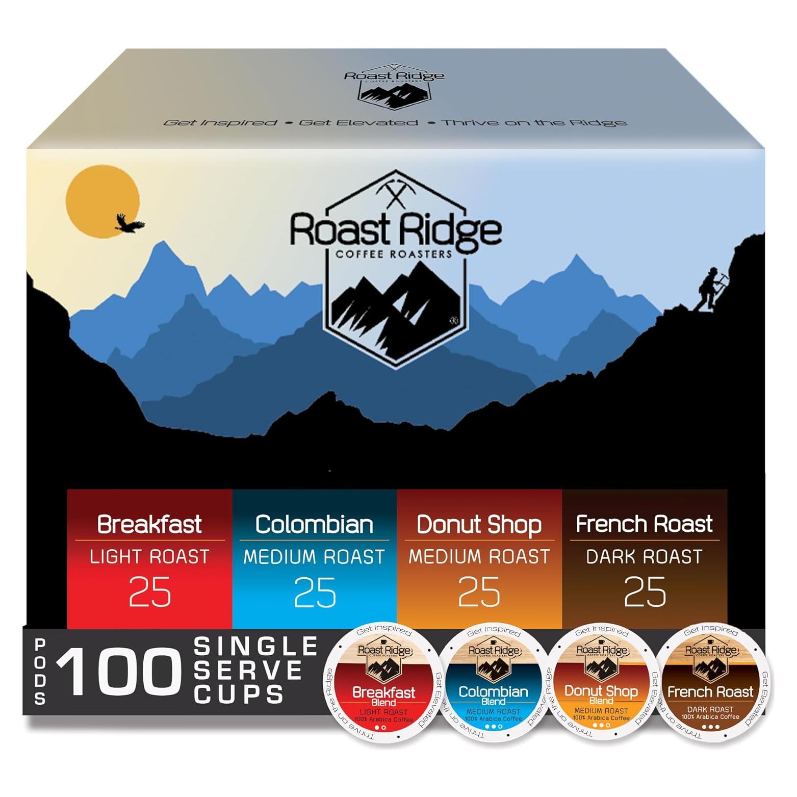 Cápsulas de café Roast Ridge K-Cup 100 unidades variado