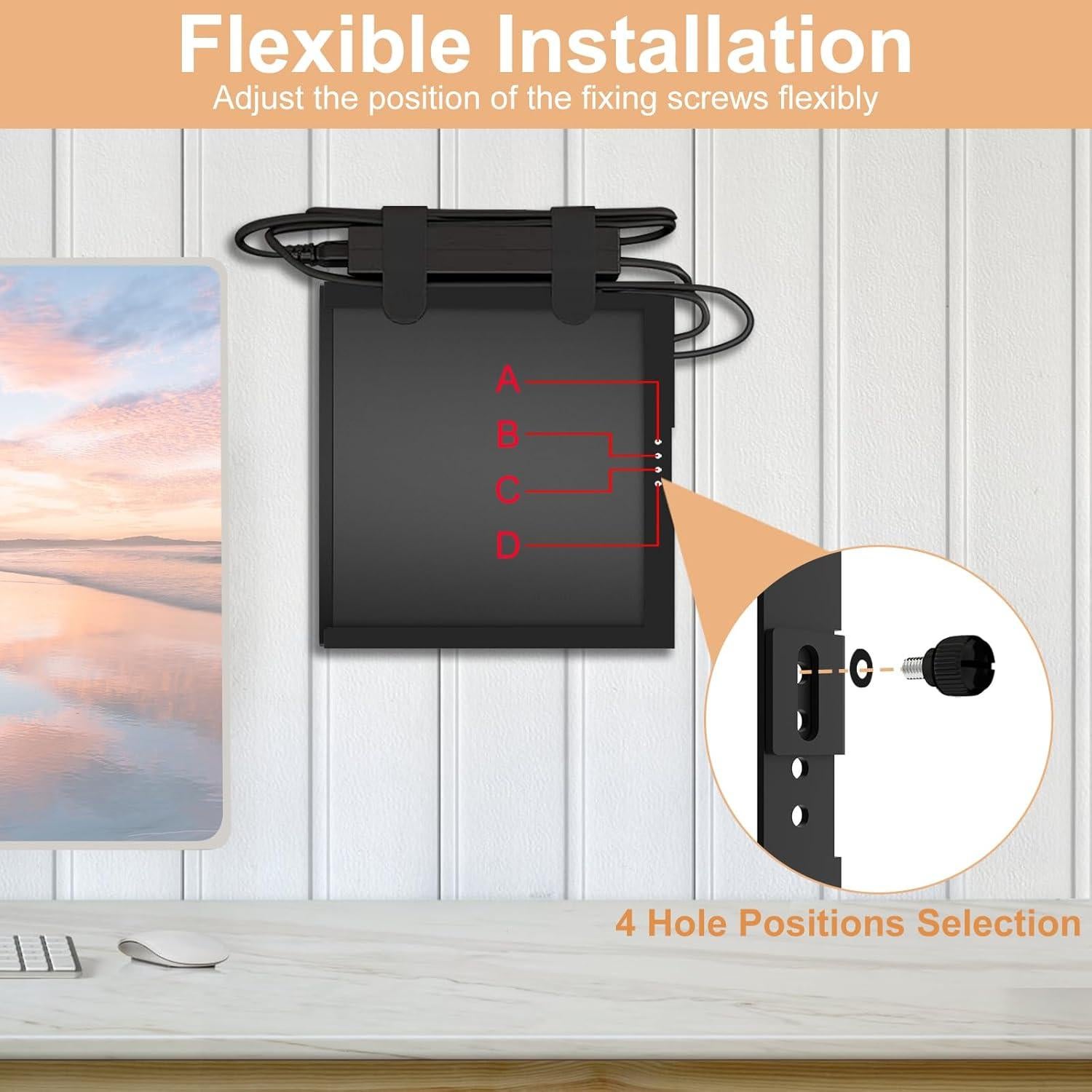 Soporte VESA para HP Mini PC Varghesyla Ajustable Negro