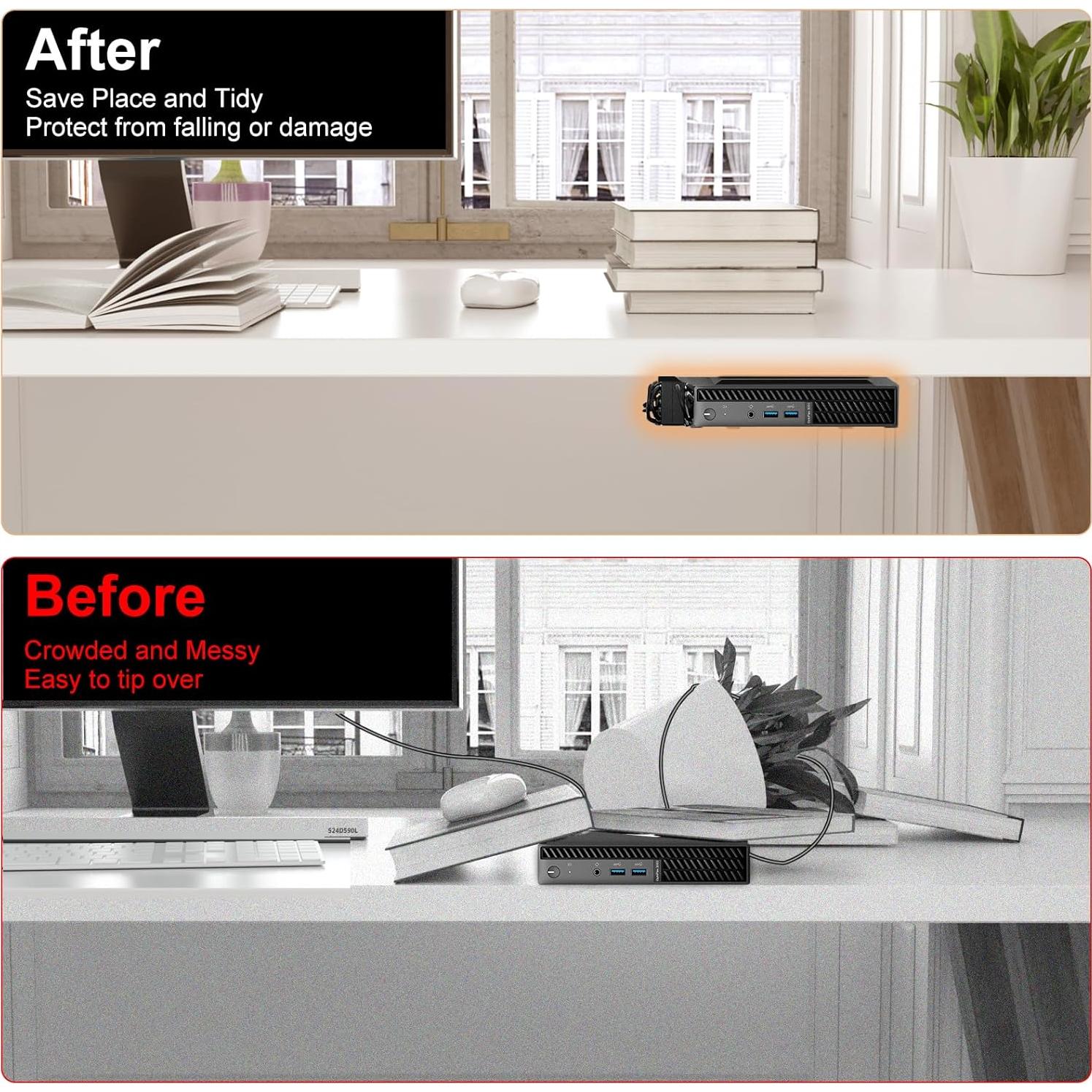 Soporte VESA para HP Mini PC Varghesyla Ajustable Negro