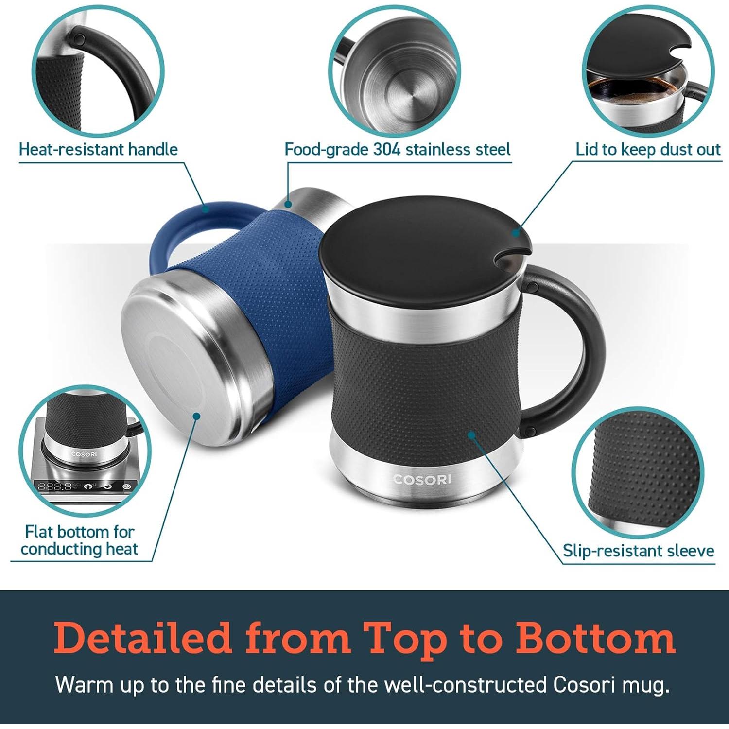 Juego de 2 Tazas de Café COSORI Acero Inoxidable 0.5 L