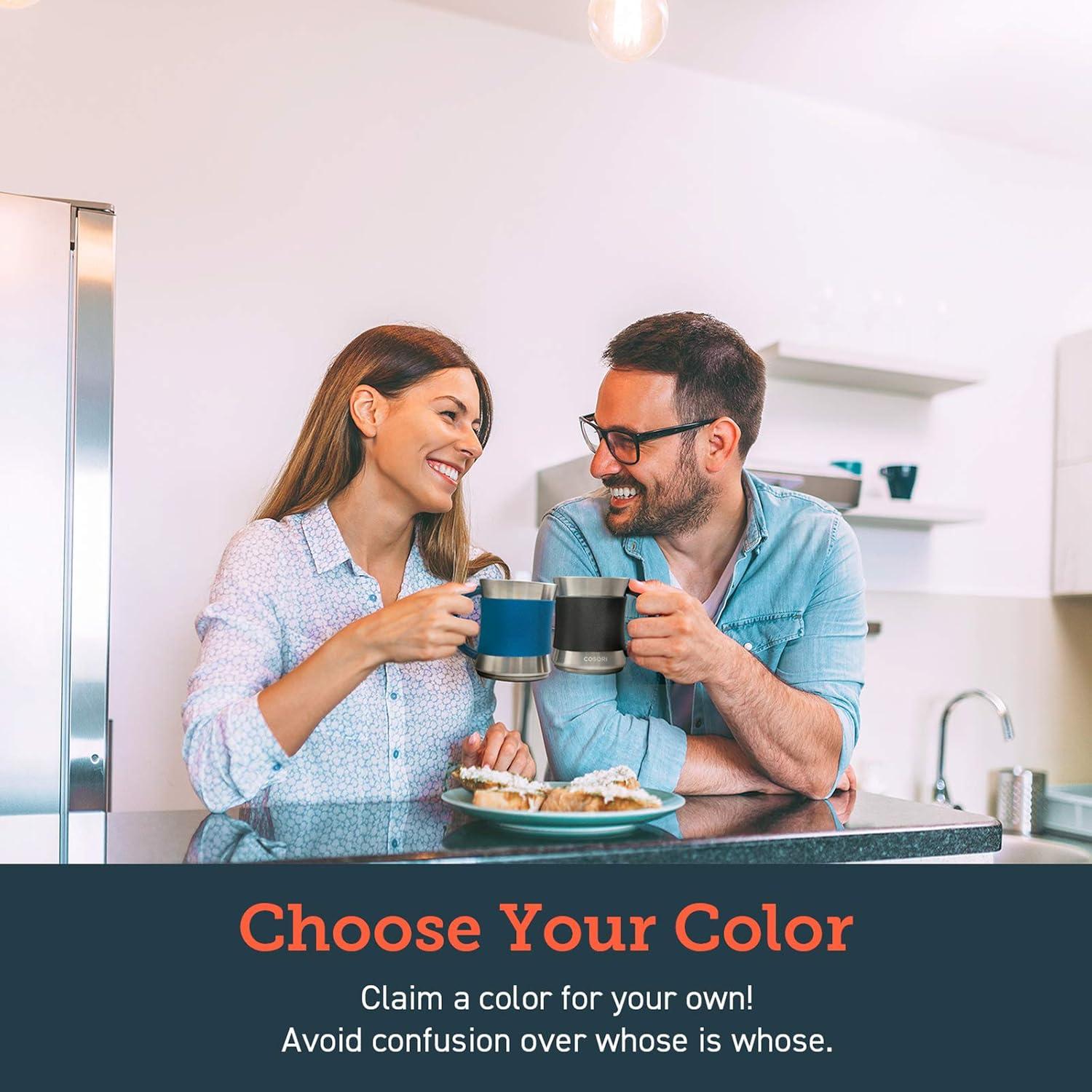 Juego de 2 Tazas de Café COSORI Acero Inoxidable 0.5 L