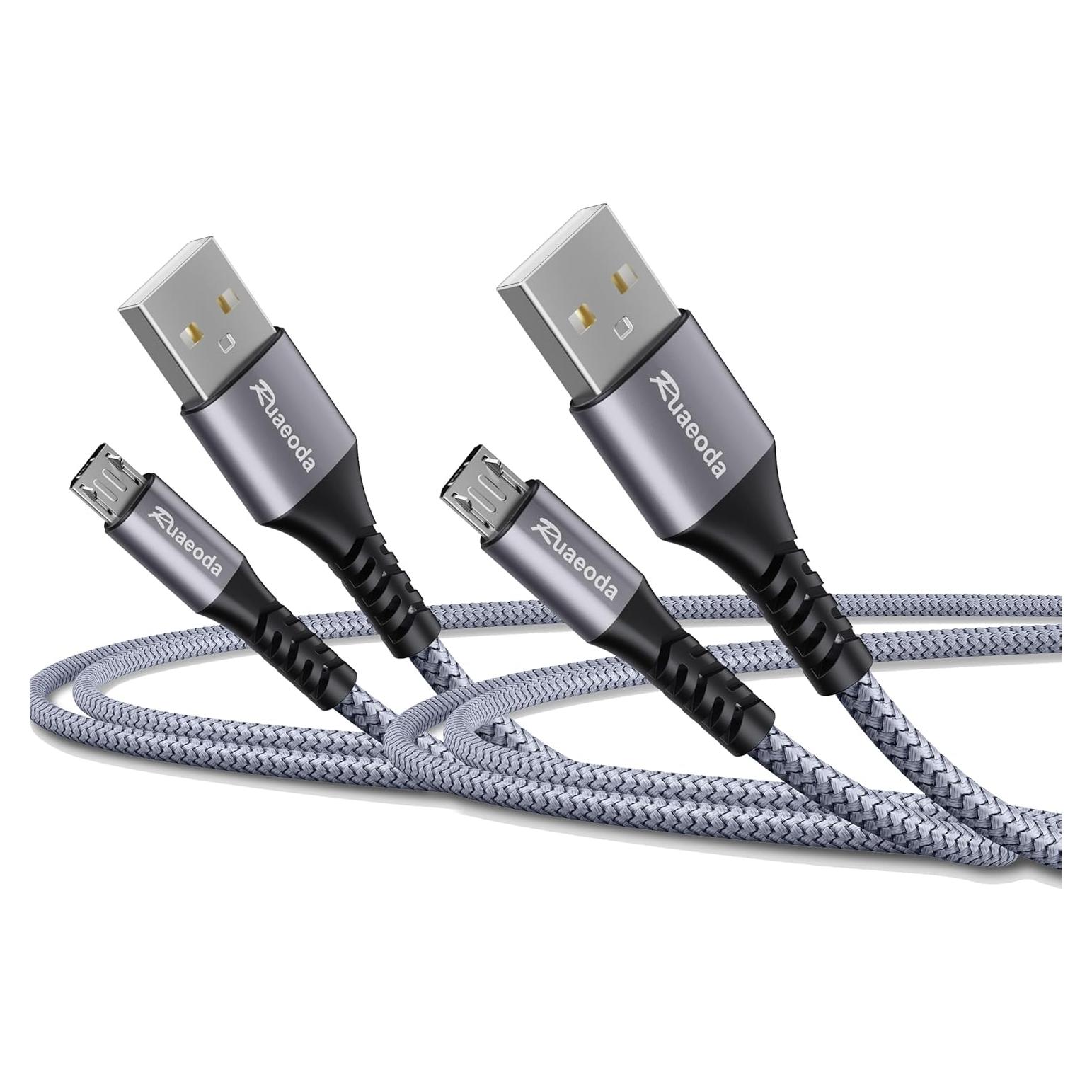 Cable de Carga Micro USB Ruaeoda 2Pack 6ft Trenzado Nylon