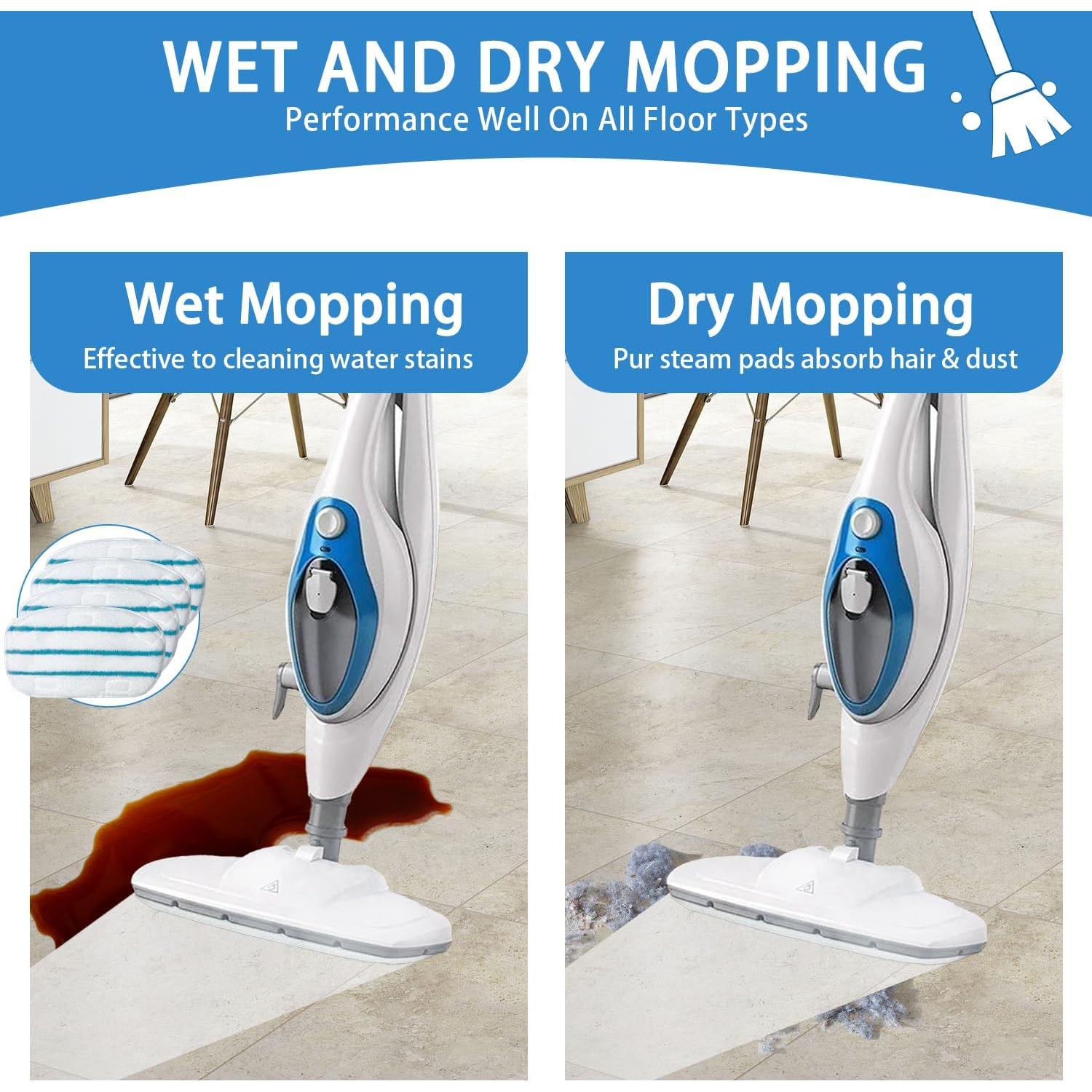 Paños de Mopa a Vapor Microfibra JIUMEE 4 Piezas Azul y Blanco