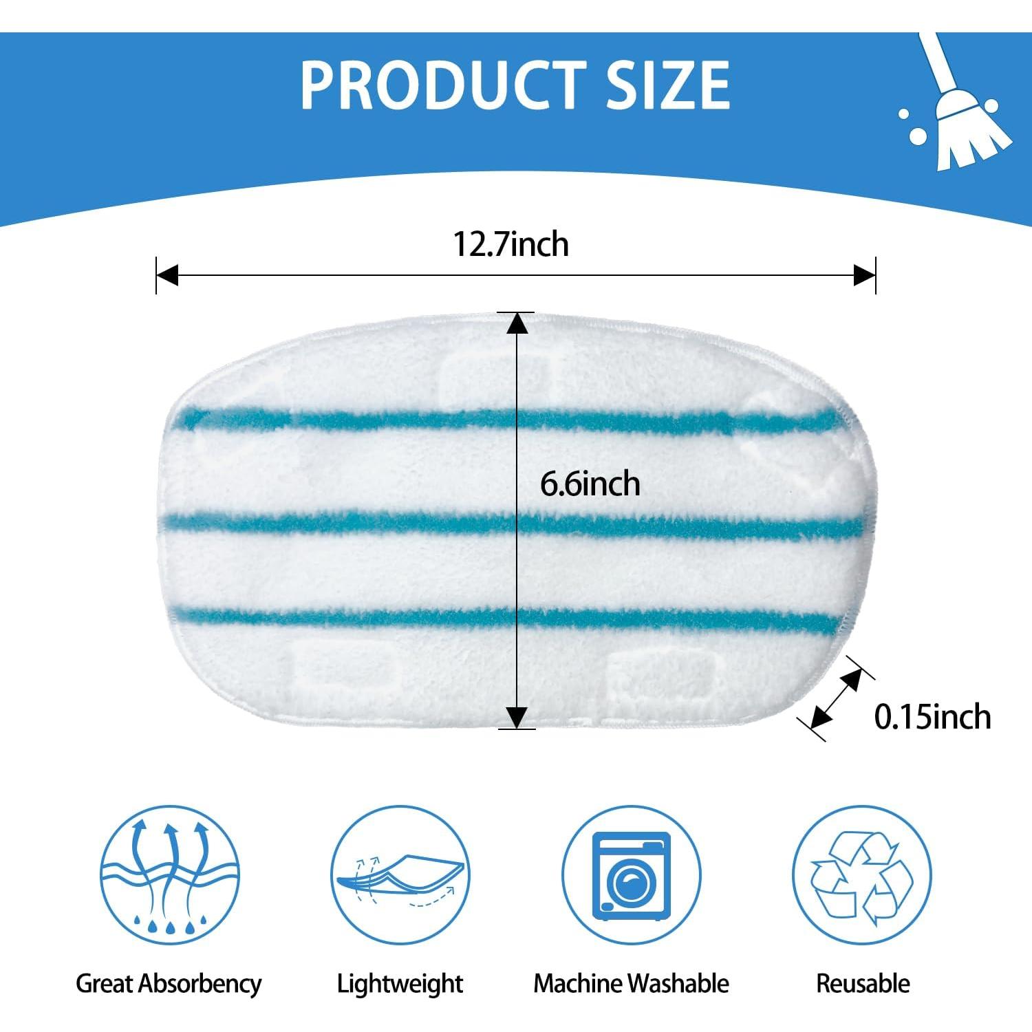 Paños de Mopa a Vapor Microfibra JIUMEE 4 Piezas Azul y Blanco