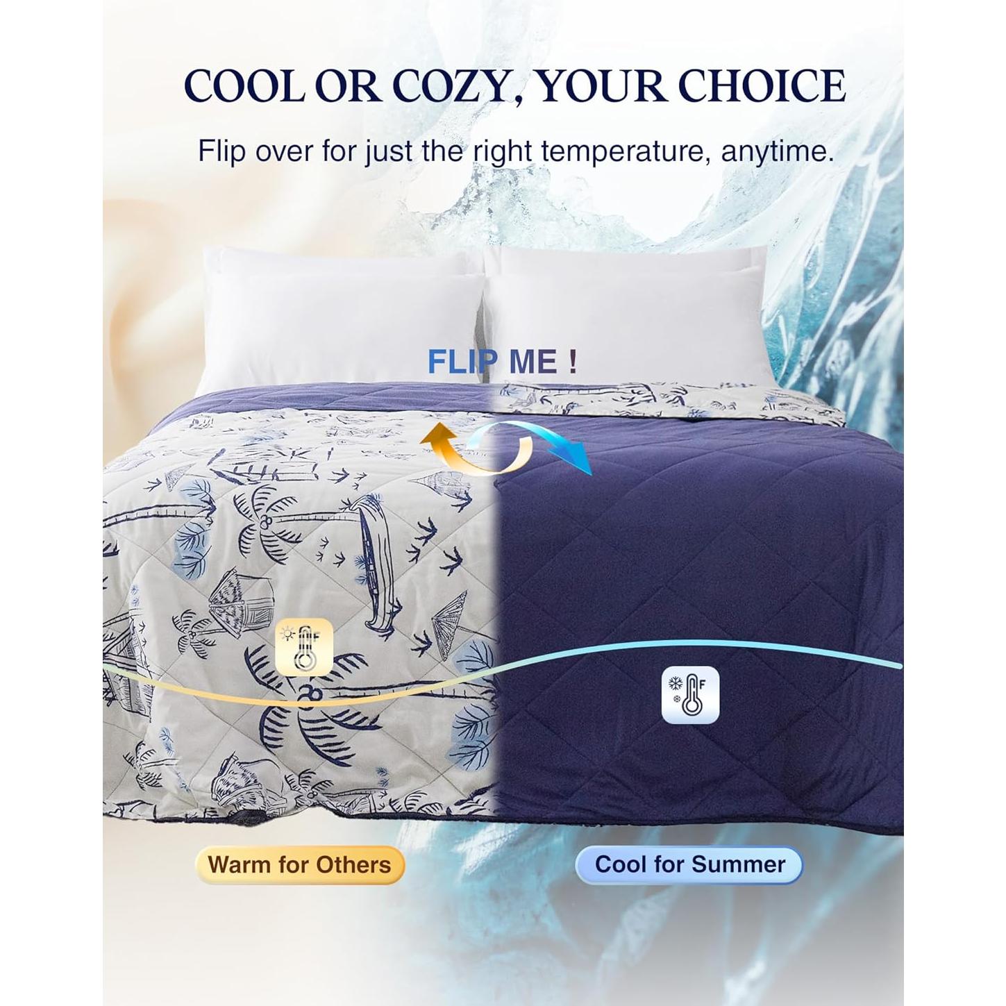 Manta Refrigerante ZonLi 127x178cm Azul Costero Transpirable