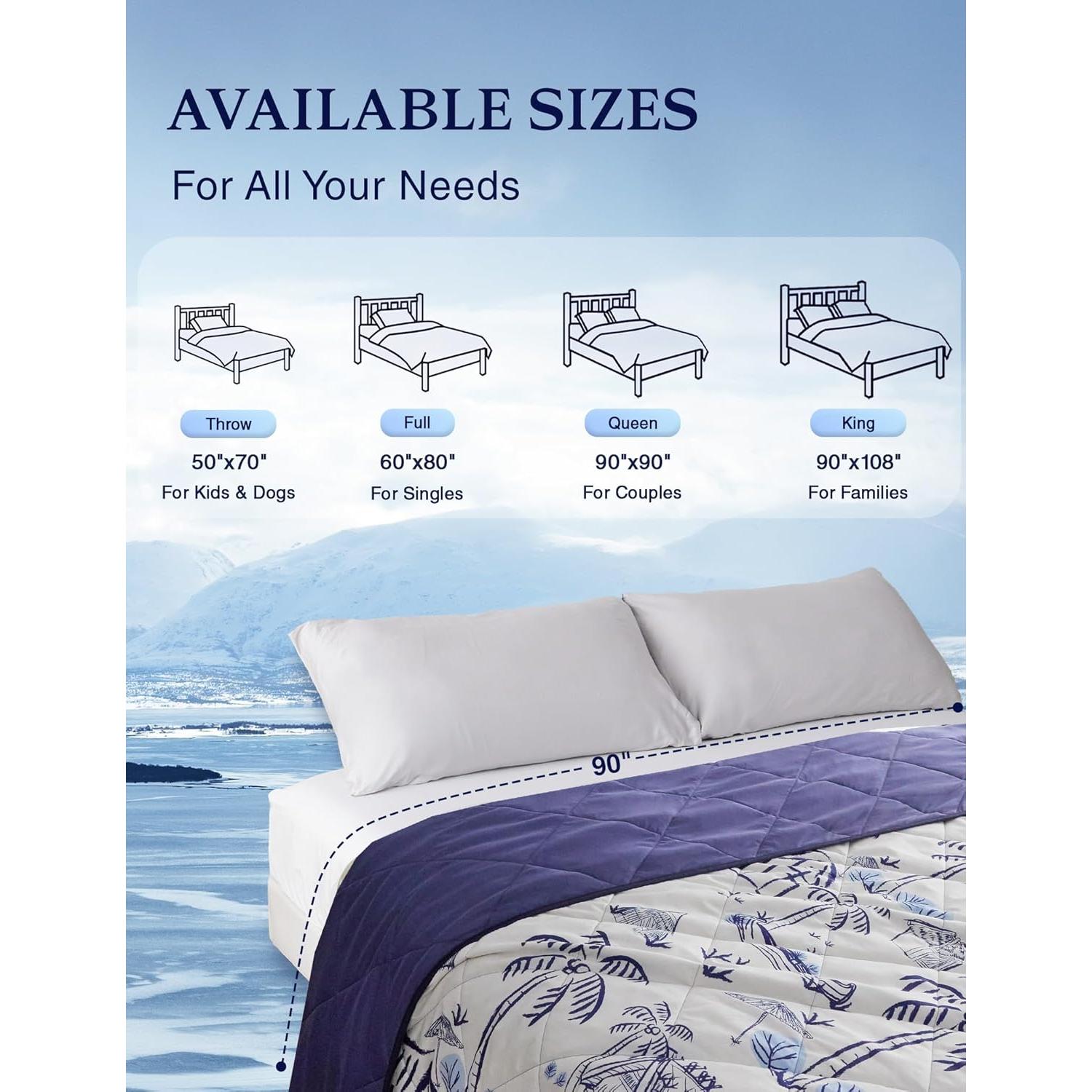 Manta Refrigerante ZonLi 127x178cm Azul Costero Transpirable