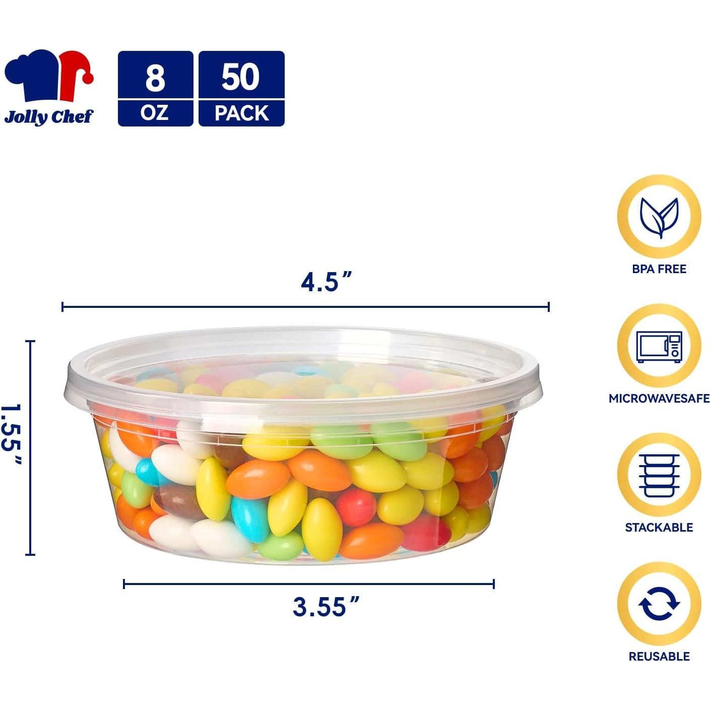 Contenedores de Almacenamiento JOLLY CHEF 8 OZ 50 Set Herméticos