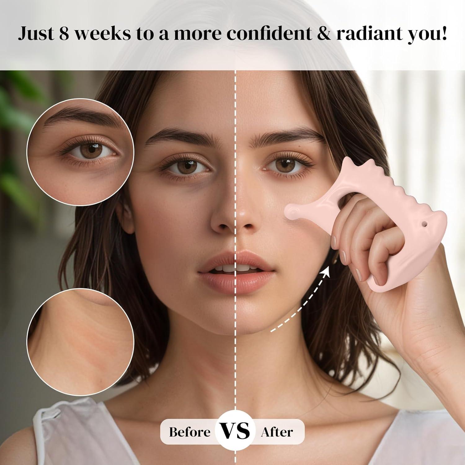 Herramienta de Masaje Gua Sha 6 en 1 Roythric Rosa Mate