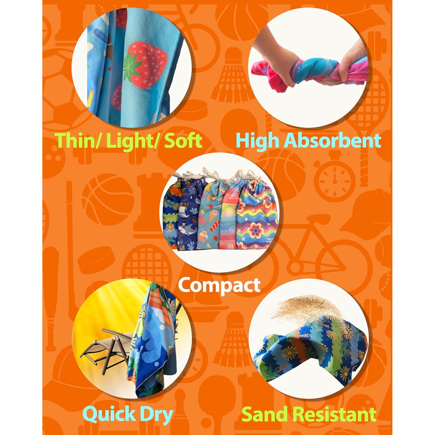 Toalla de Playa Microfibra MintiMango Dinosaurio 152x76cm