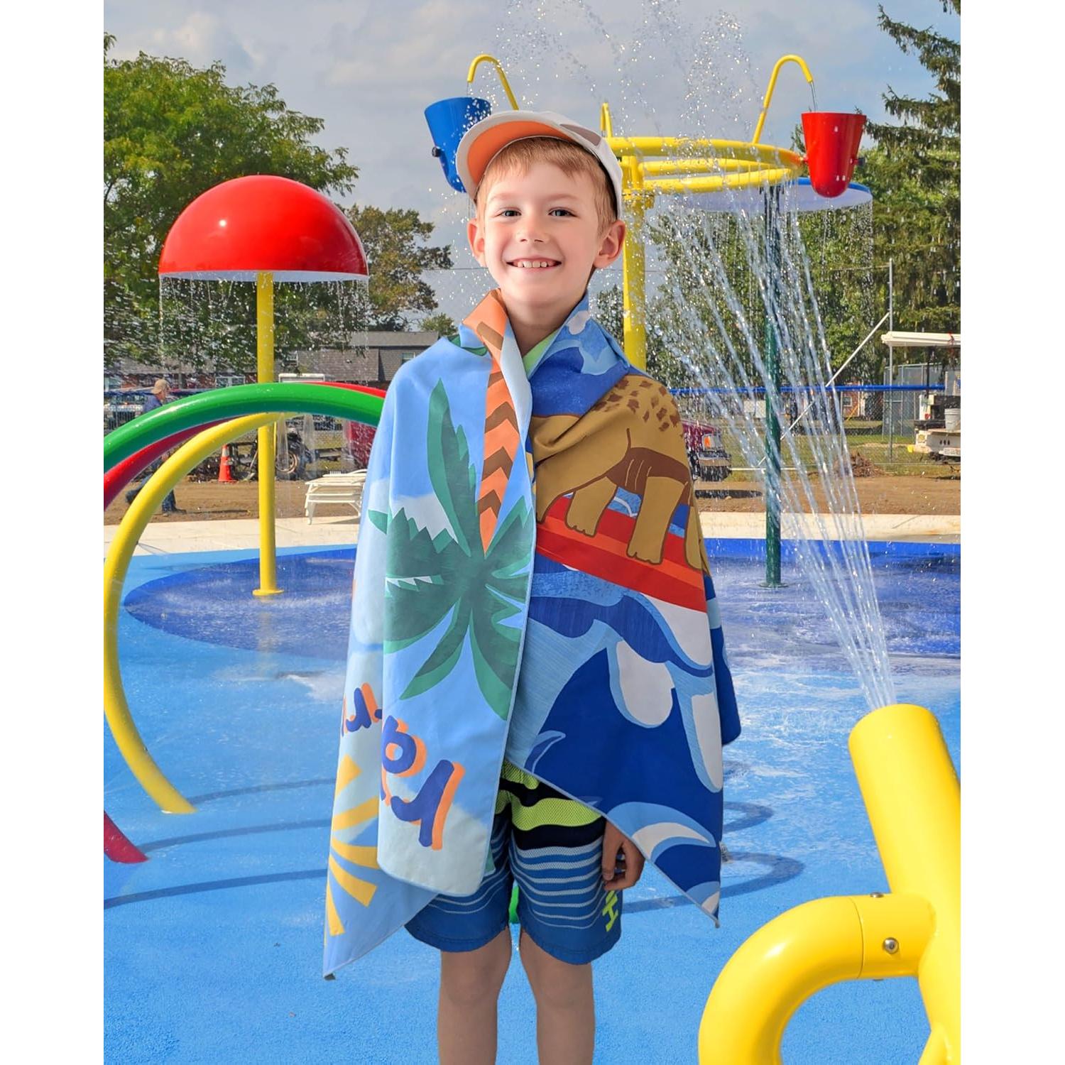 Toalla de Playa Microfibra MintiMango Dinosaurio 152x76cm