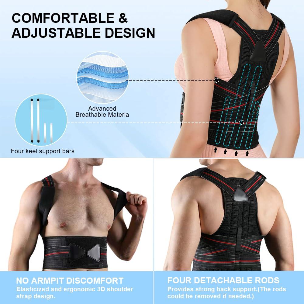 Corrector de Postura CALVINER Faja Ajustable para Espalda