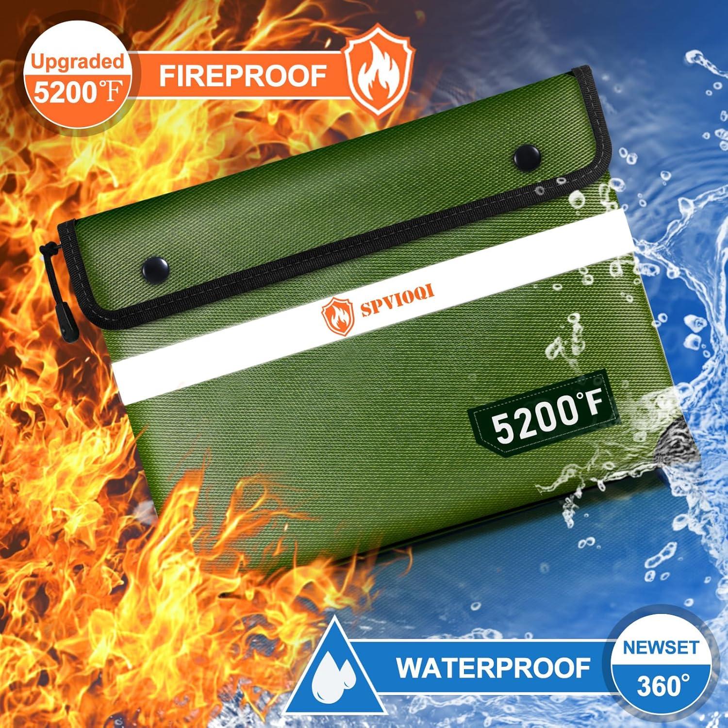 Bolsa a Prueba de Fuego SPVIOQI 14.2x11" Resistente Agua
