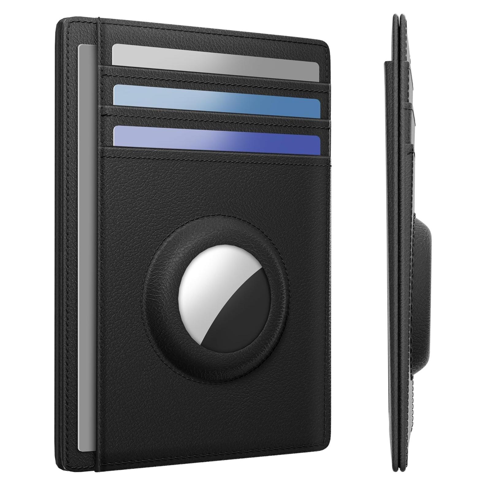 Billetera Hawanik de cuero con soporte para AirTag y bloqueo RFID