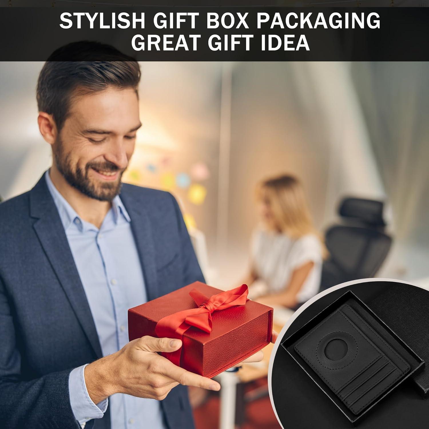 Billetera Hawanik de cuero con soporte para AirTag y bloqueo RFID