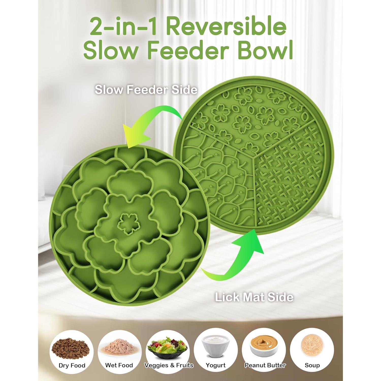 Cuenco de Alimentación Lenta para Perros Nasebila Verde 21.1cm