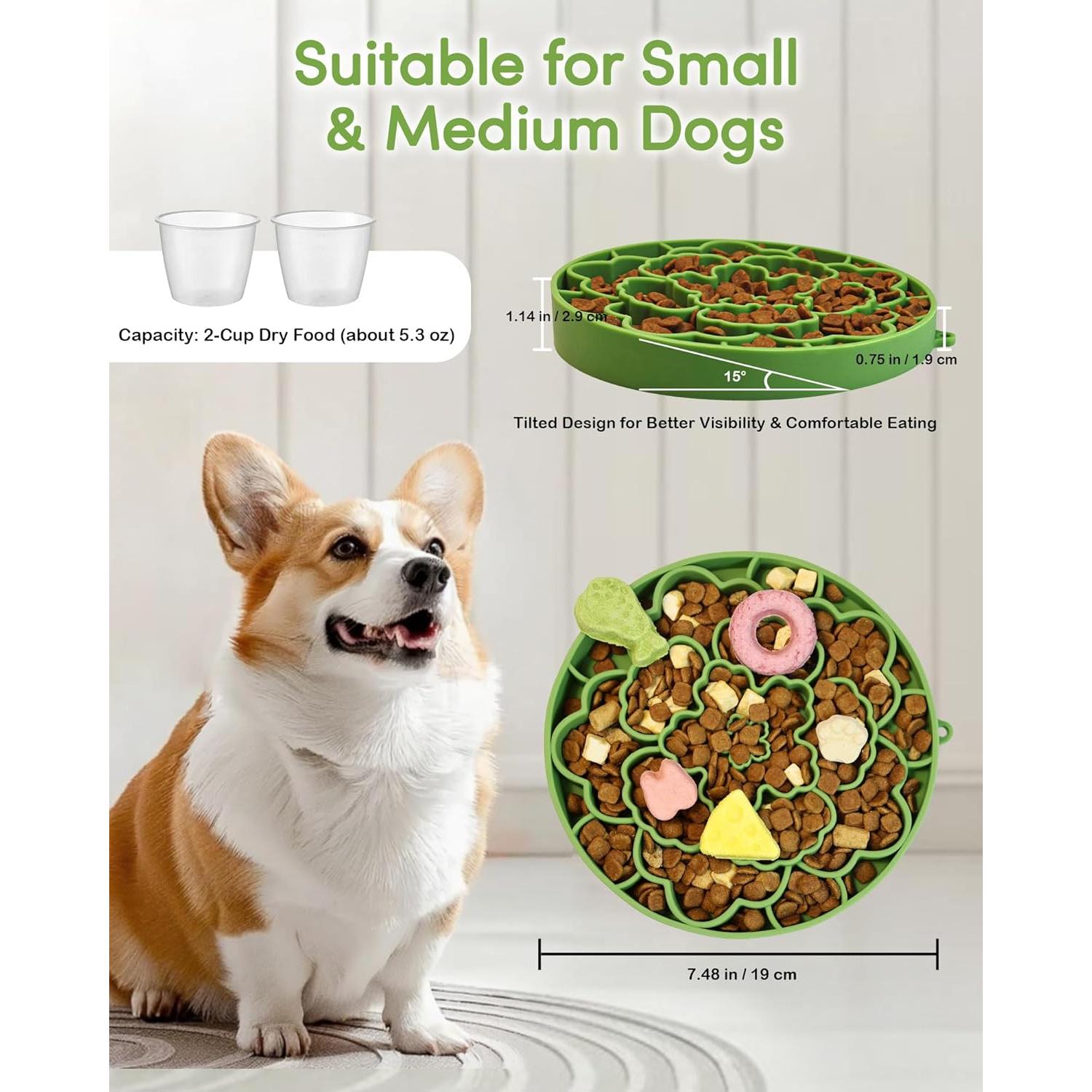 Cuenco de Alimentación Lenta para Perros Nasebila Verde 21.1cm