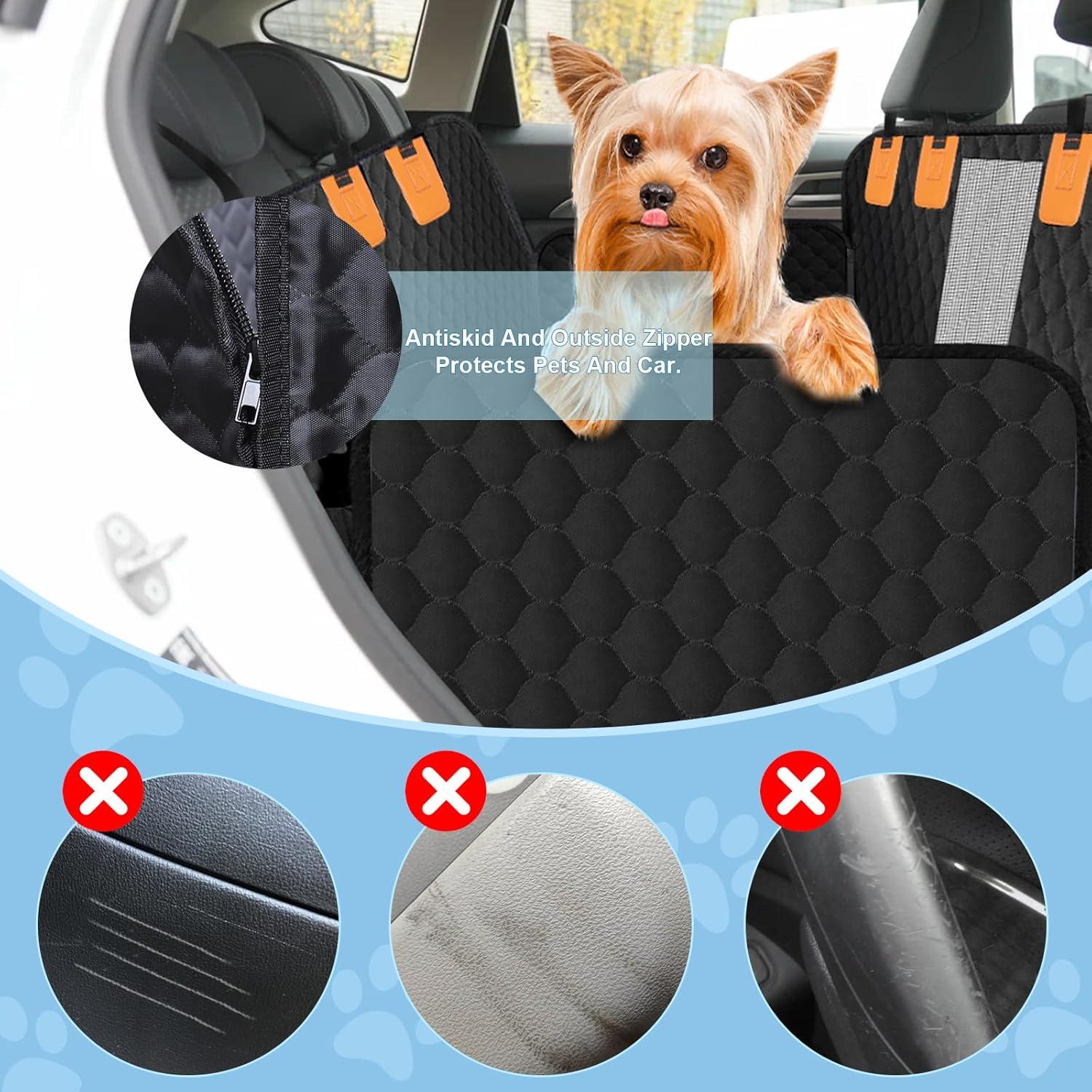 Funda de Asiento para Perros ZRRAJOY Negra Impermeable 4 en 1