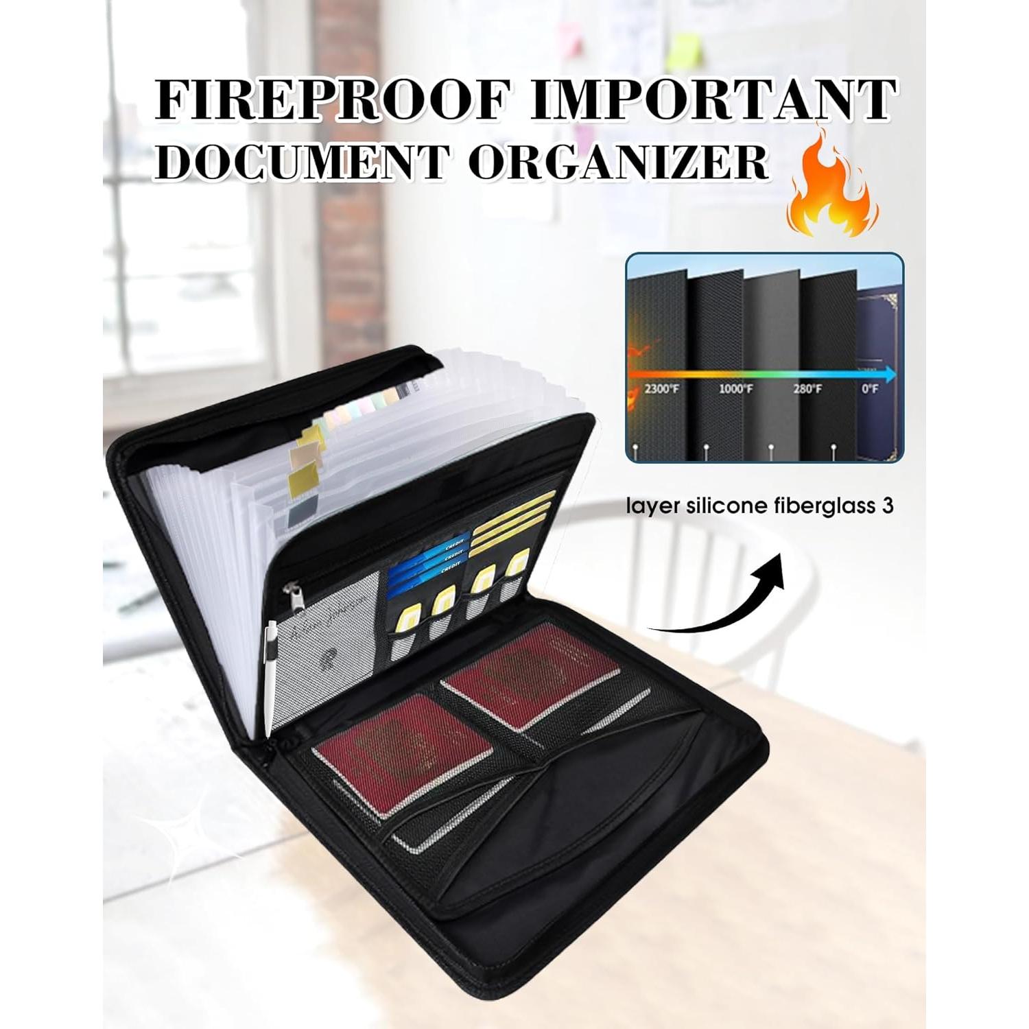 Carpeta organizadora a prueba de fuego KLanven 13 bolsillos