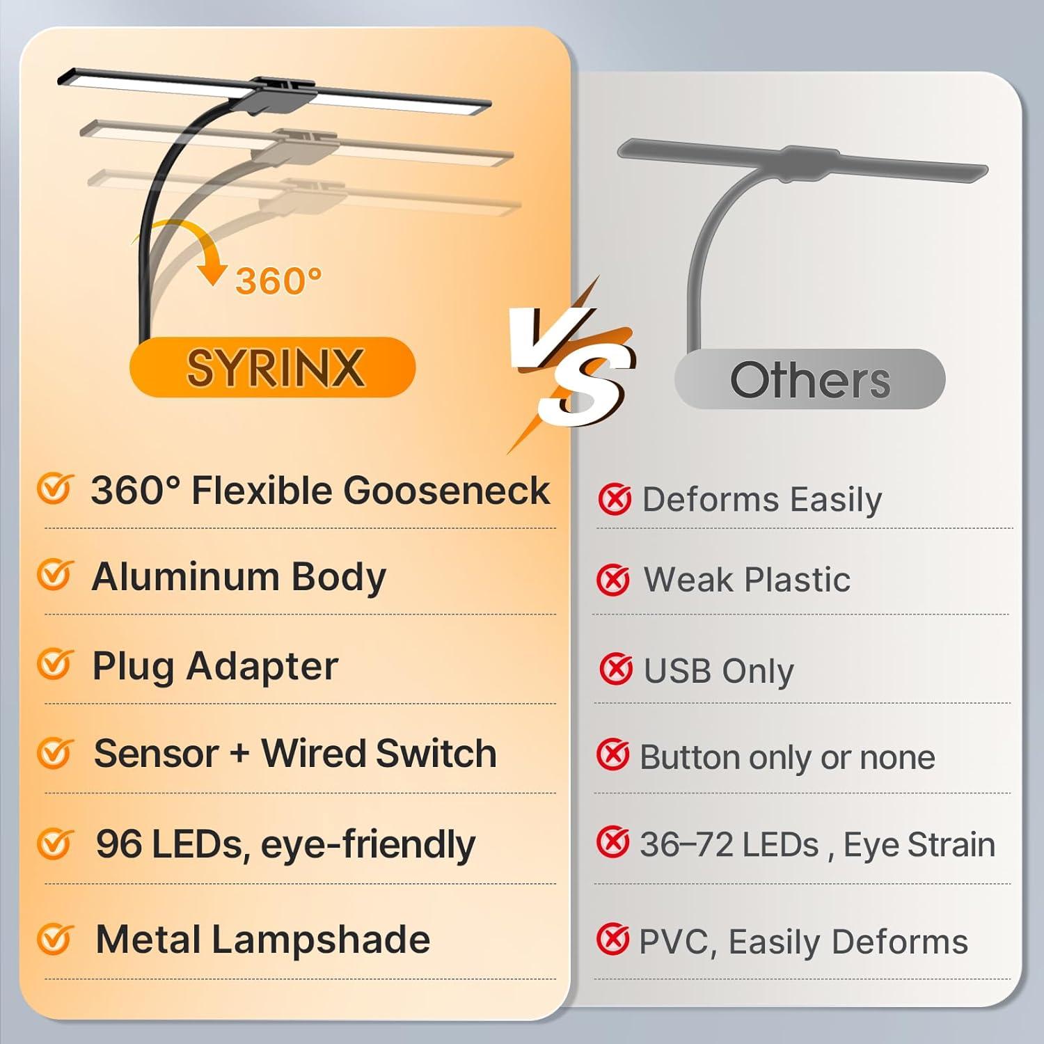 Lámpara de Escritorio LED Syrinx LDL022 - 50 Modos de Luz