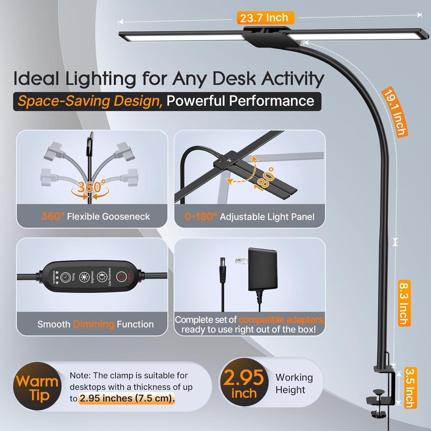 Lámpara de Escritorio LED Syrinx LDL022 - 50 Modos de Luz