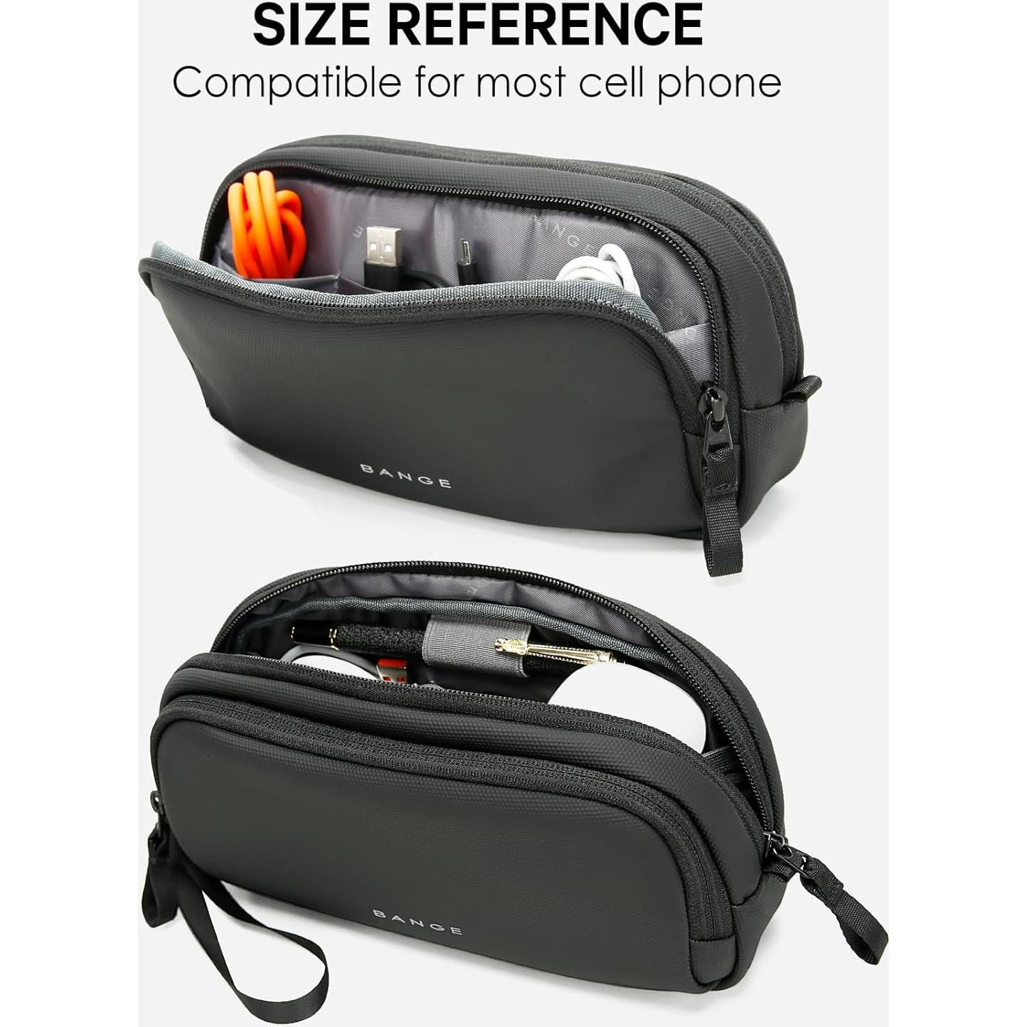 Organizador de Viaje BANGE Negro para Electrónicos Impermeable