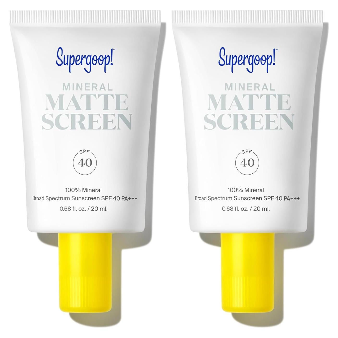 Protector Solar Mineral Supergoop! Pantalla Mate SPF 40 20 mL x2