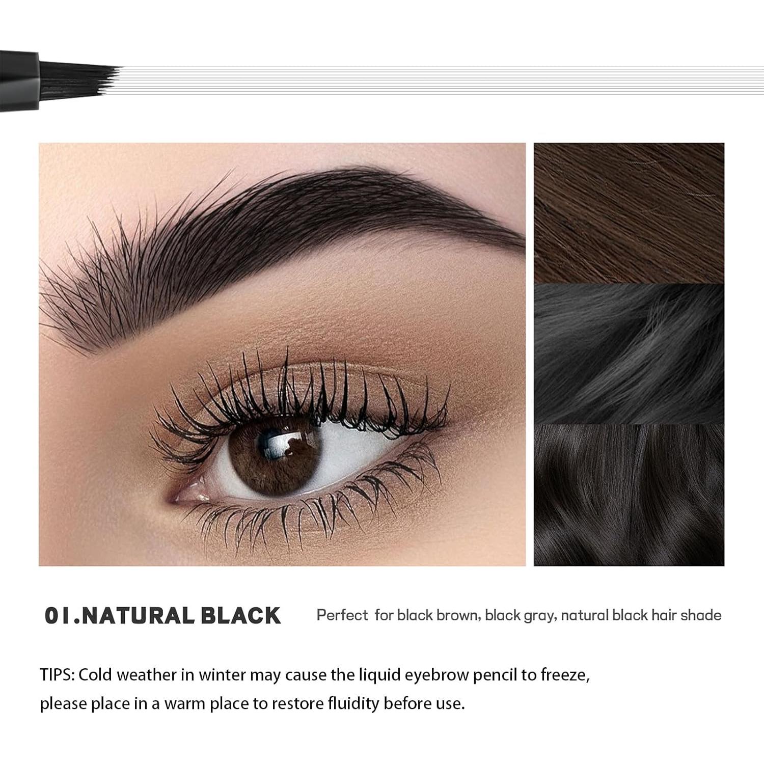 Lápiz de Cejas Microblading Pudaier 01-Negro Natural Impermeable