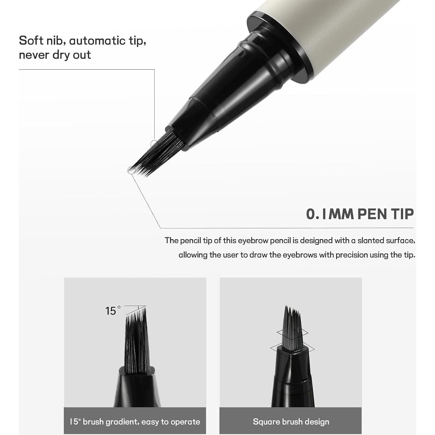 Lápiz de Cejas Microblading Pudaier 01-Negro Natural Impermeable