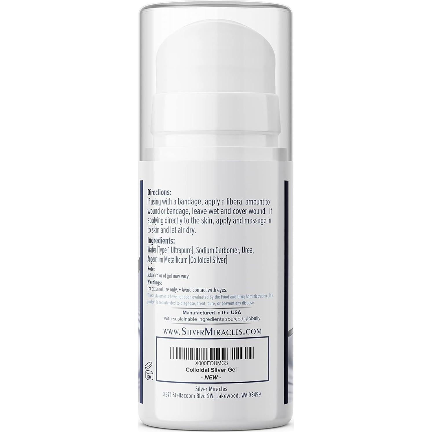 Gel de Plata Coloidal Milagros de Plata 95.7 g - Cuidado de Heridas