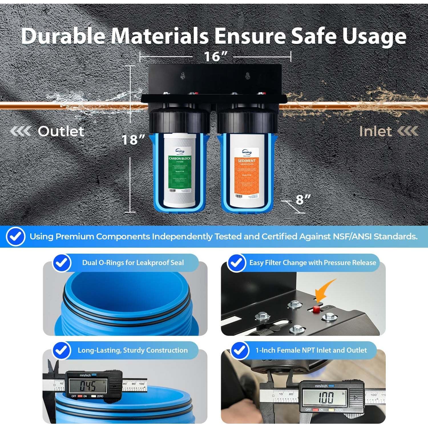 Sistema de Filtración de Agua iSpring WGB21B 2 Etapas 10"