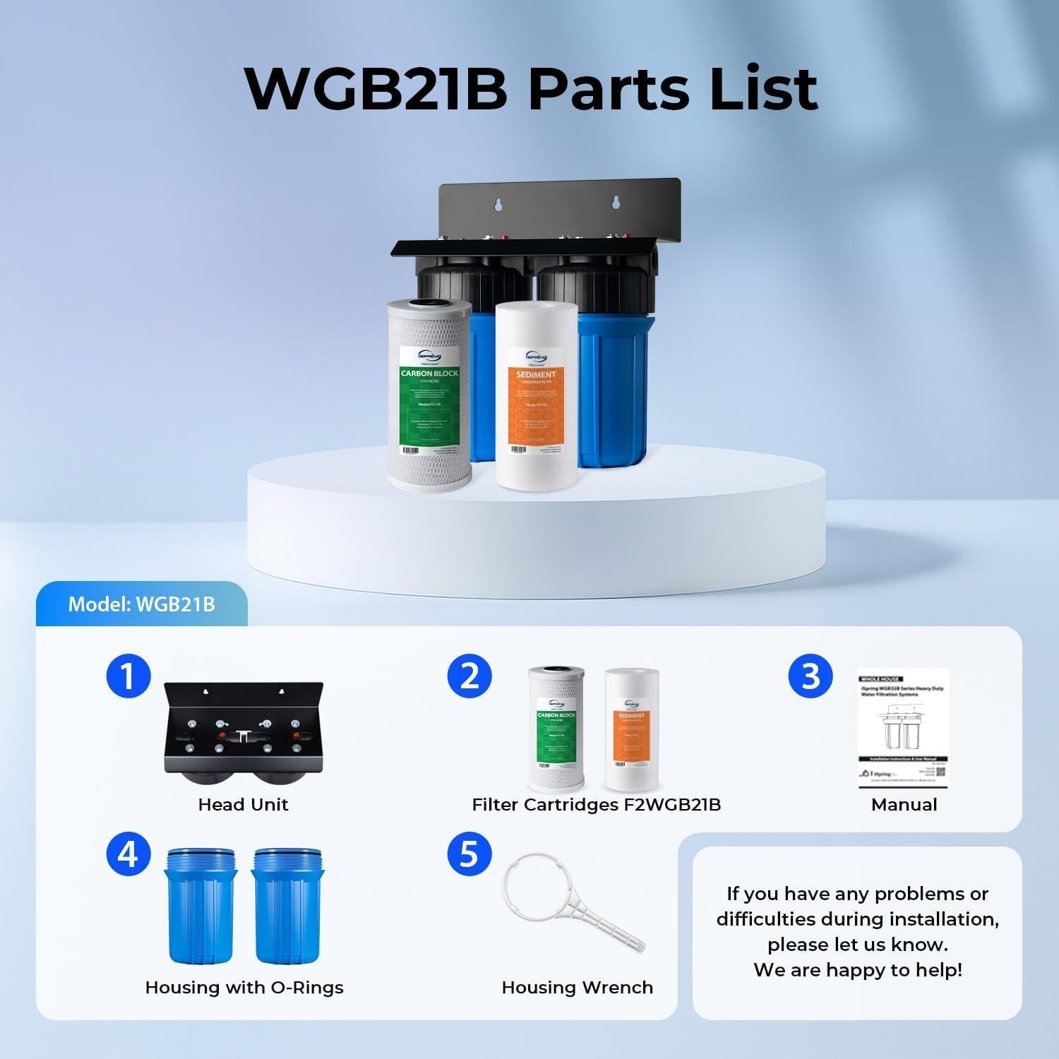 Sistema de Filtración de Agua iSpring WGB21B 2 Etapas 10"