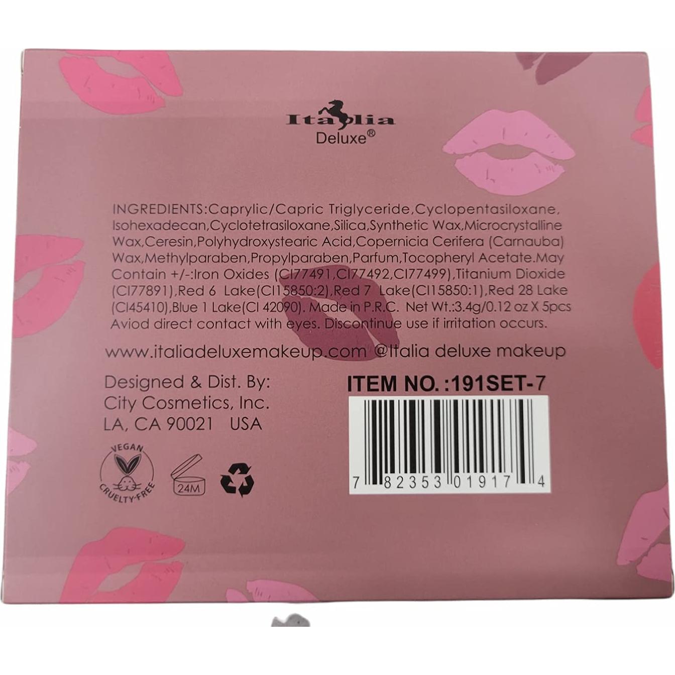 Set de Lápiz Labial Mate Mousse Italia Deluxe 6 Tonos