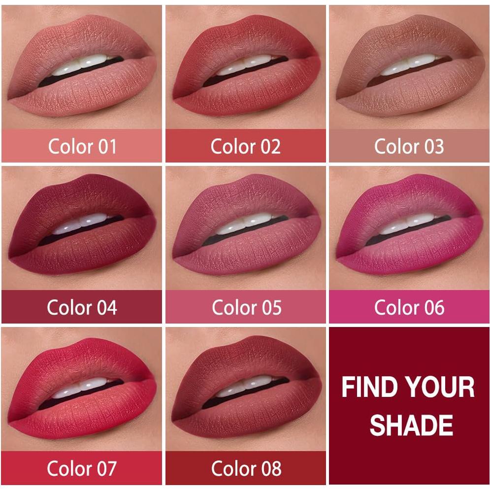 Lápiz Labial Mate CAKAILA Rojo Oscuro 2 en 1 Delineador