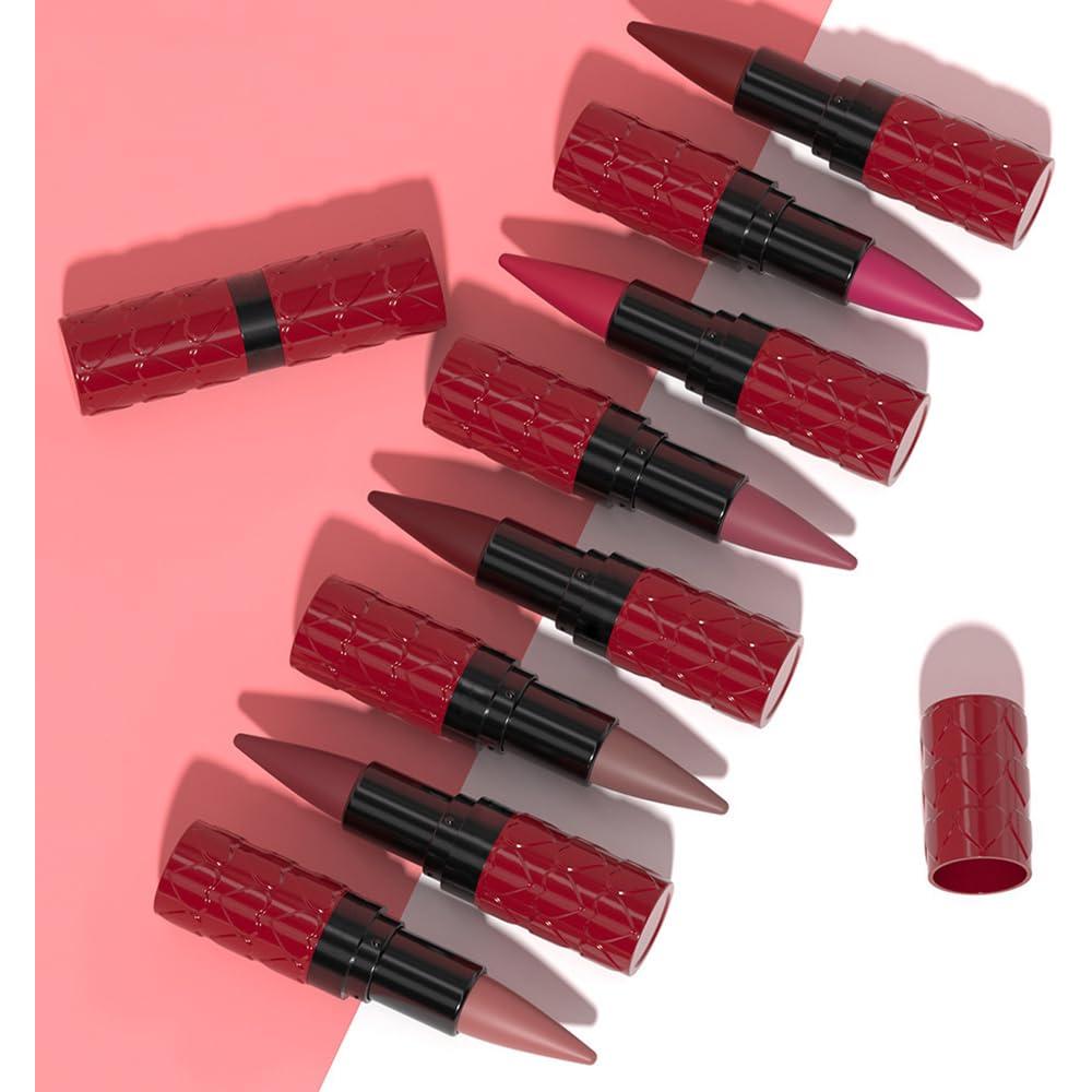 Lápiz Labial Mate CAKAILA Rojo Oscuro 2 en 1 Delineador