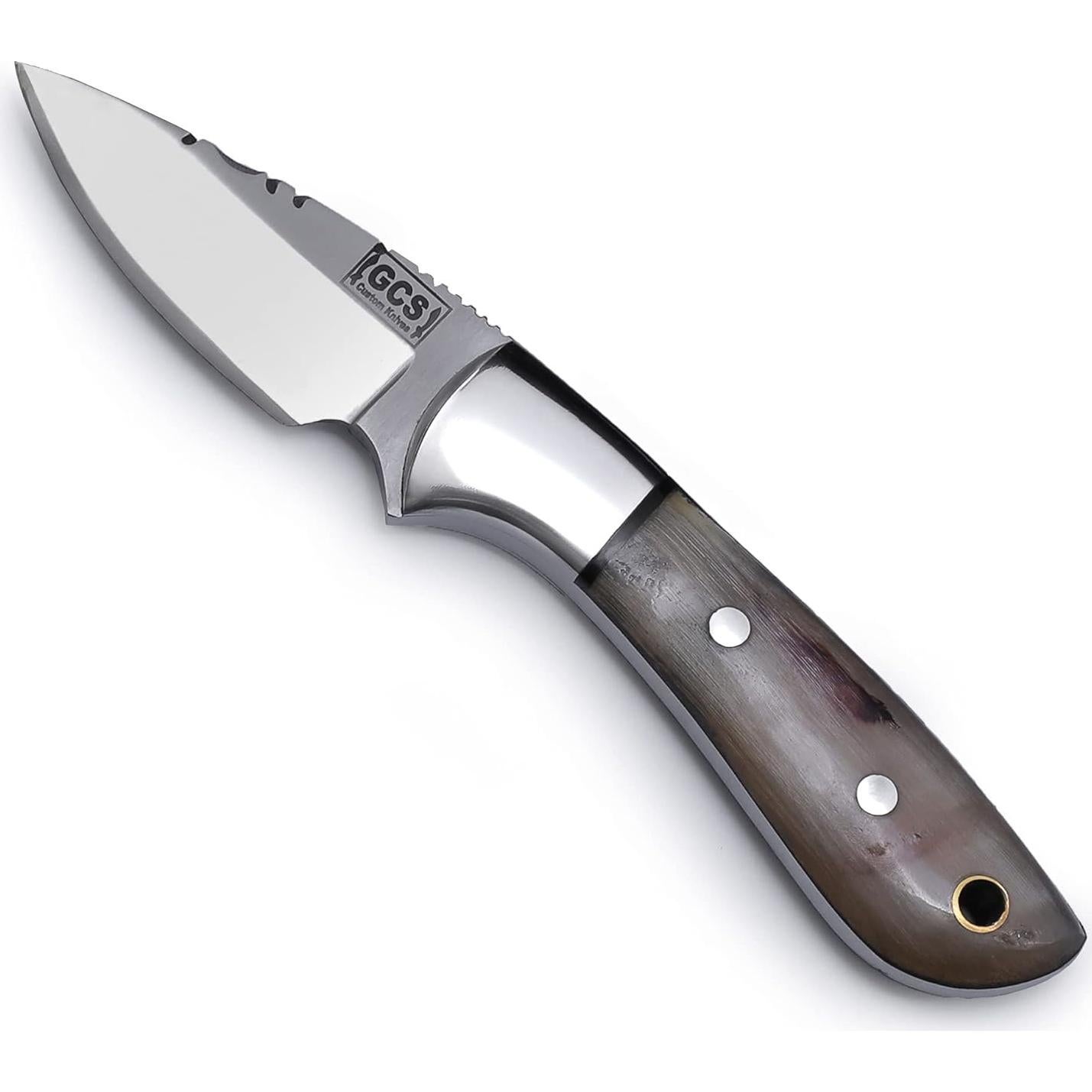 Cuchillo táctico GCS 235 de acero D2 con mango de cuerno