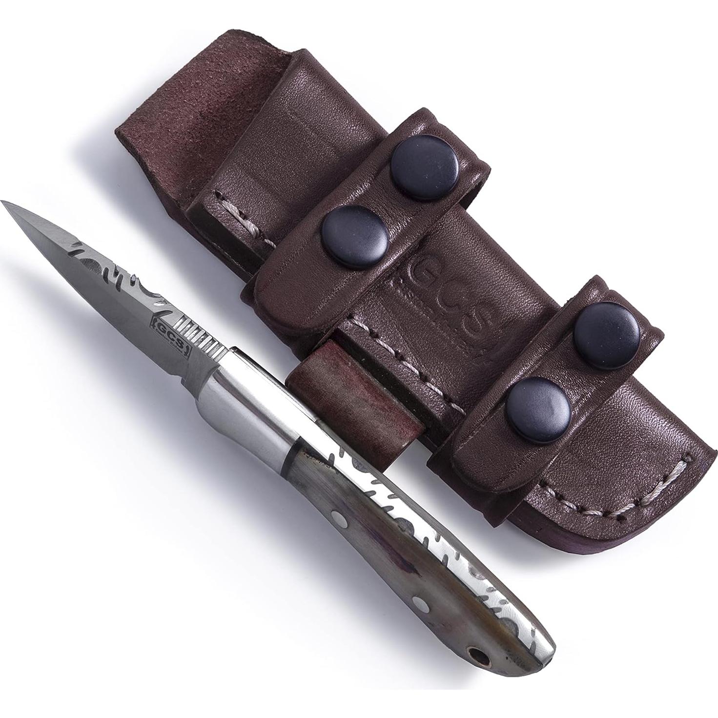 Cuchillo táctico GCS 235 de acero D2 con mango de cuerno