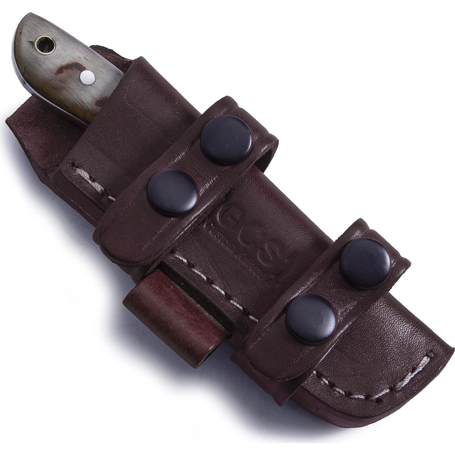 Cuchillo táctico GCS 235 de acero D2 con mango de cuerno