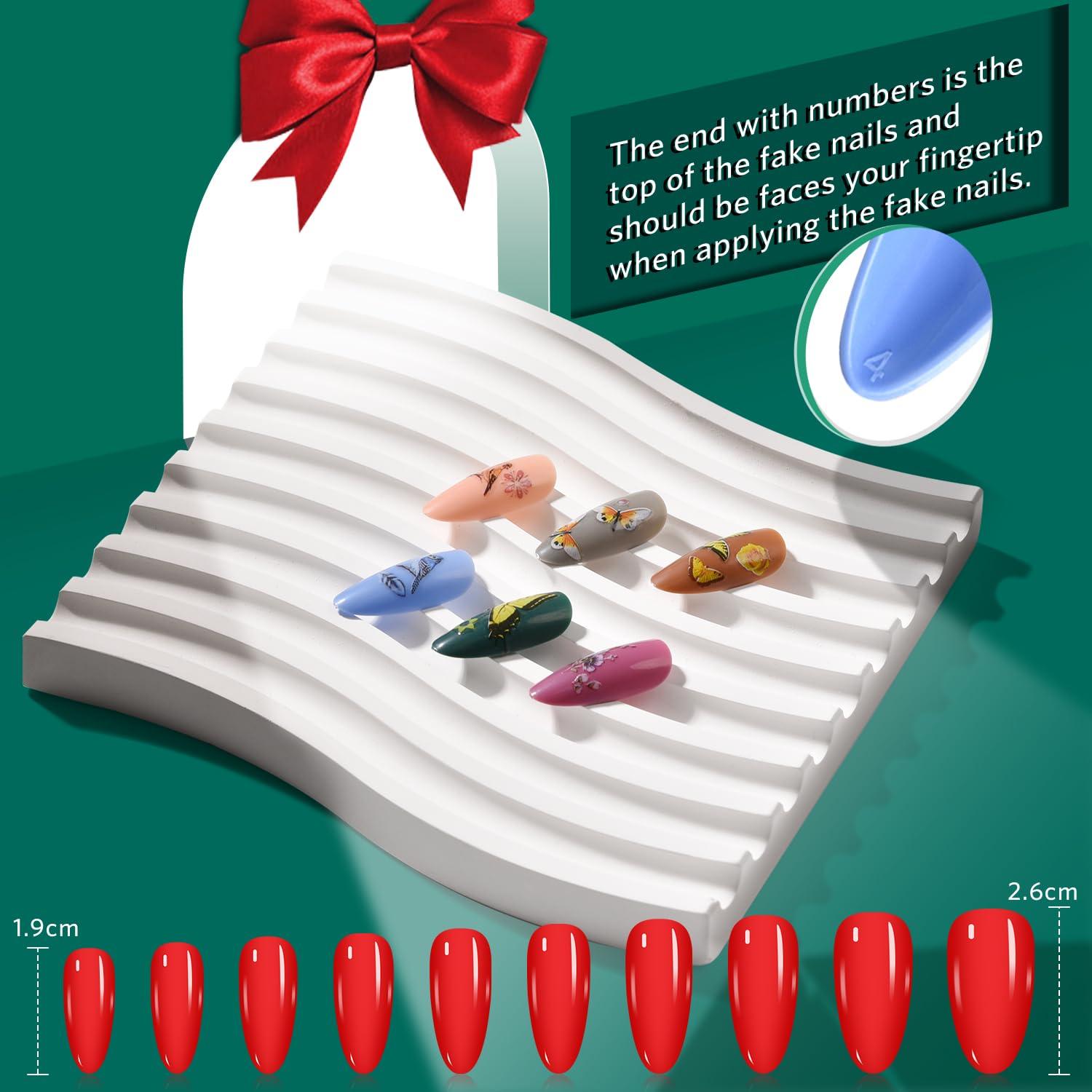 Kit de Uñas Postizas TsMADDTs Almendra 720pcs 24 Colores