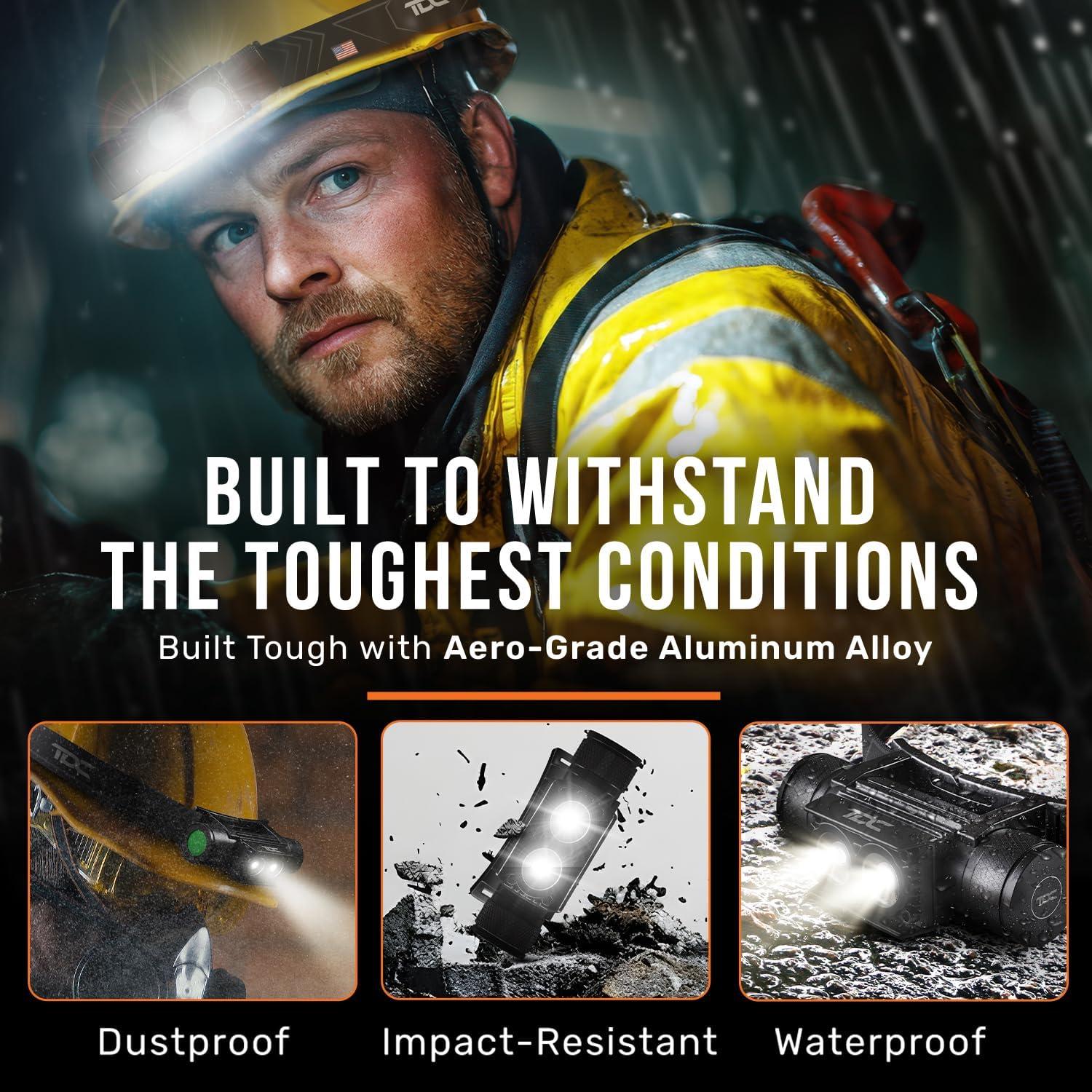 Linterna Frontal TDC VX2 1000 Lúmenes Recargable USB-C