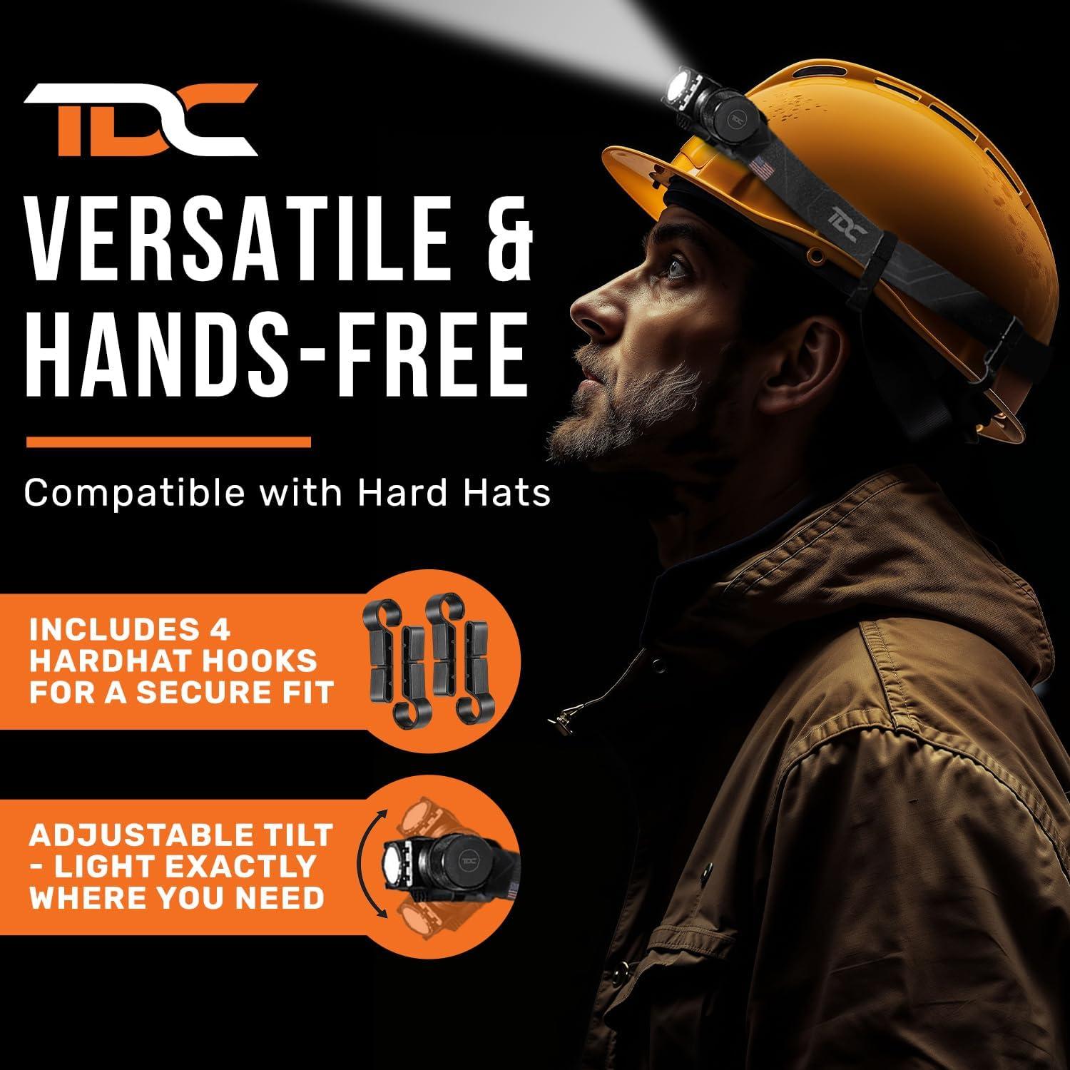 Linterna Frontal TDC VX2 1000 Lúmenes Recargable USB-C