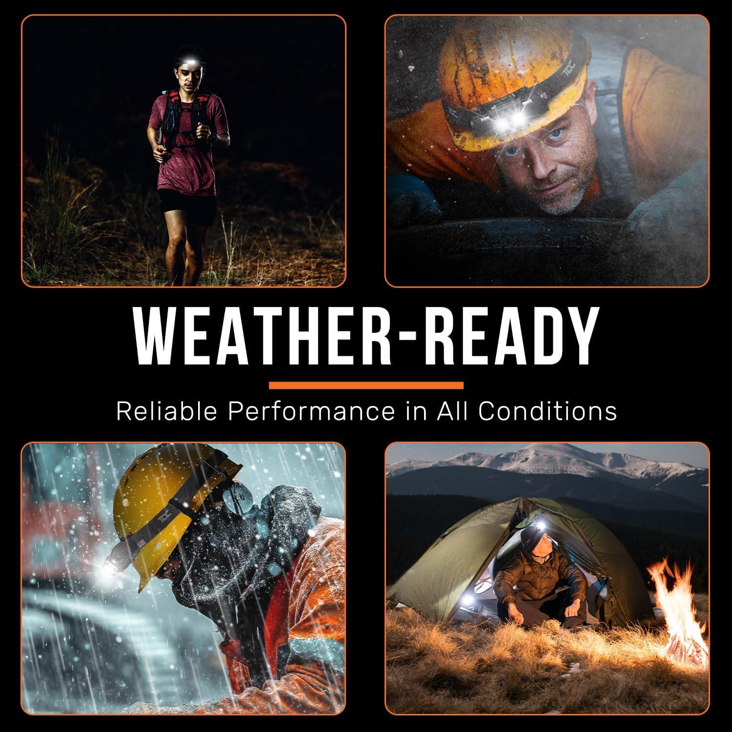 Linterna Frontal TDC VX2 1000 Lúmenes Recargable USB-C