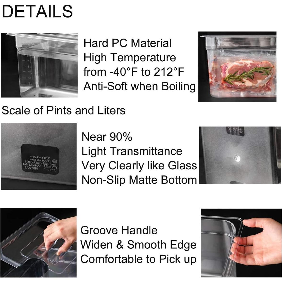 Contenedor Sous Vide SEAYIN 11 Litros Policarbonato Transparente